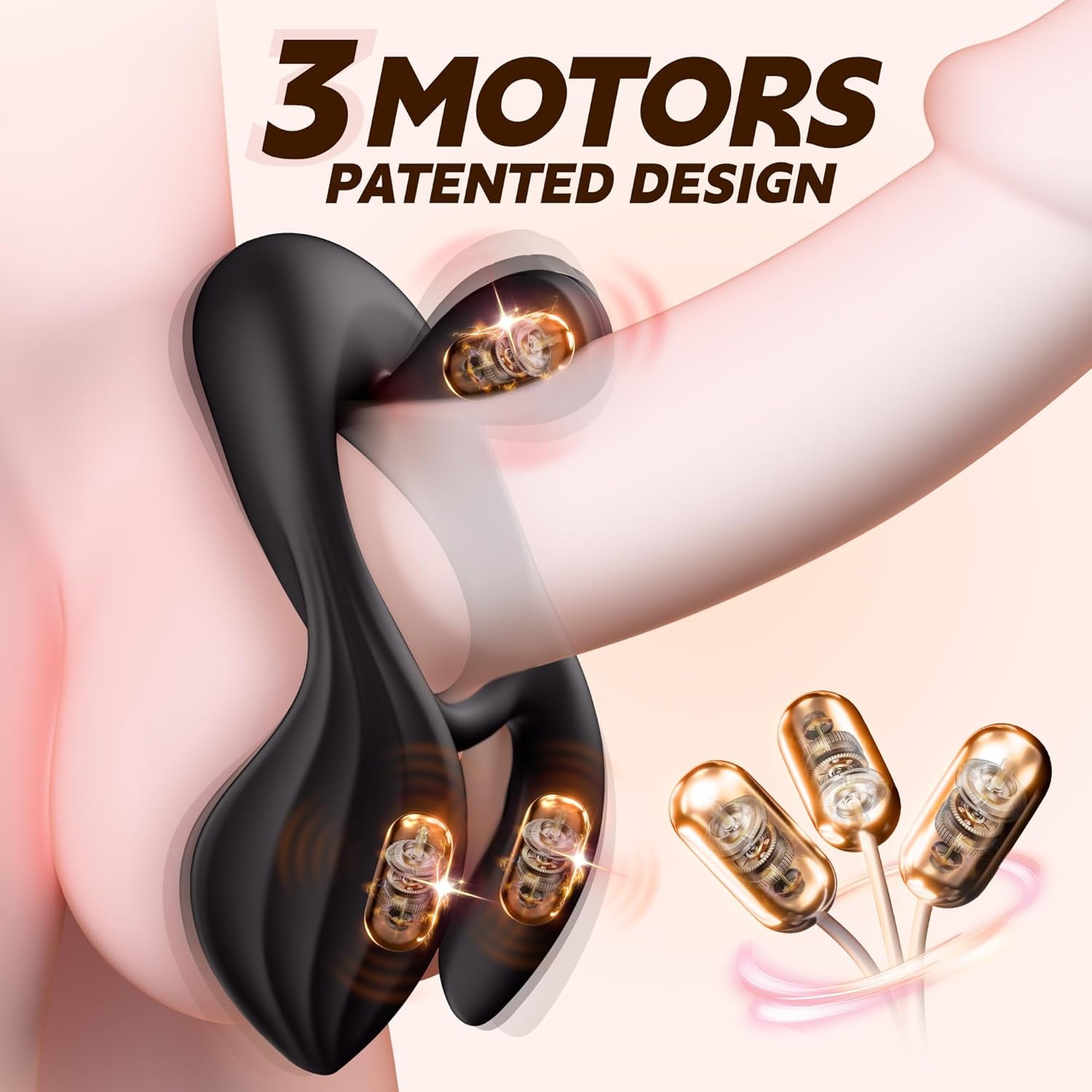 TriZone 3 Motor Cock Ring Clit Testicle Stimulator Remote - SinfulX - Personal Care > Sexual Wellness > Couples Cock Ring