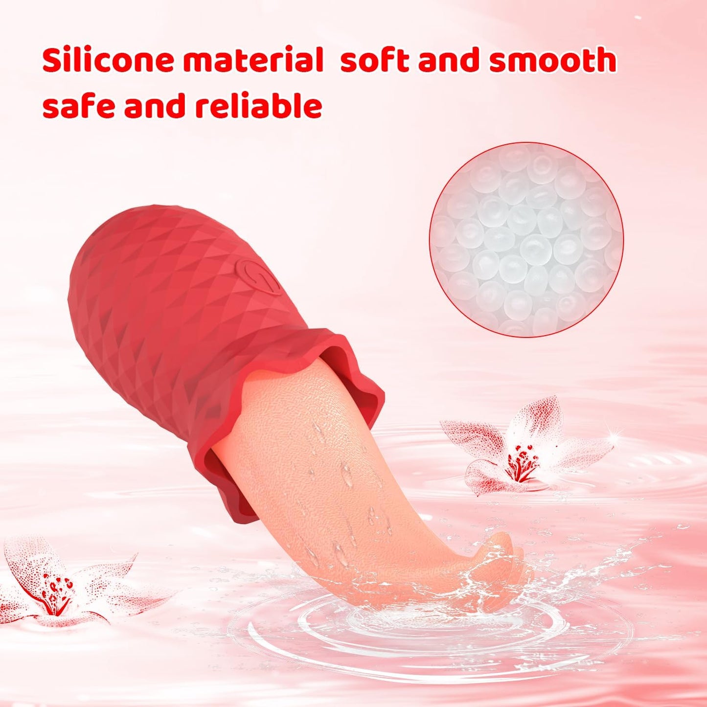 10 - Speed Rose Tongue Licking Vibrator for Women – Realistic Silicone Tongue Design,10 Vibration Modes, Waterproof USB Rechargeable Clitoral Stimulator,Quiet Discreet Adult Sex Toy for Women (Red) - SinfulX - 