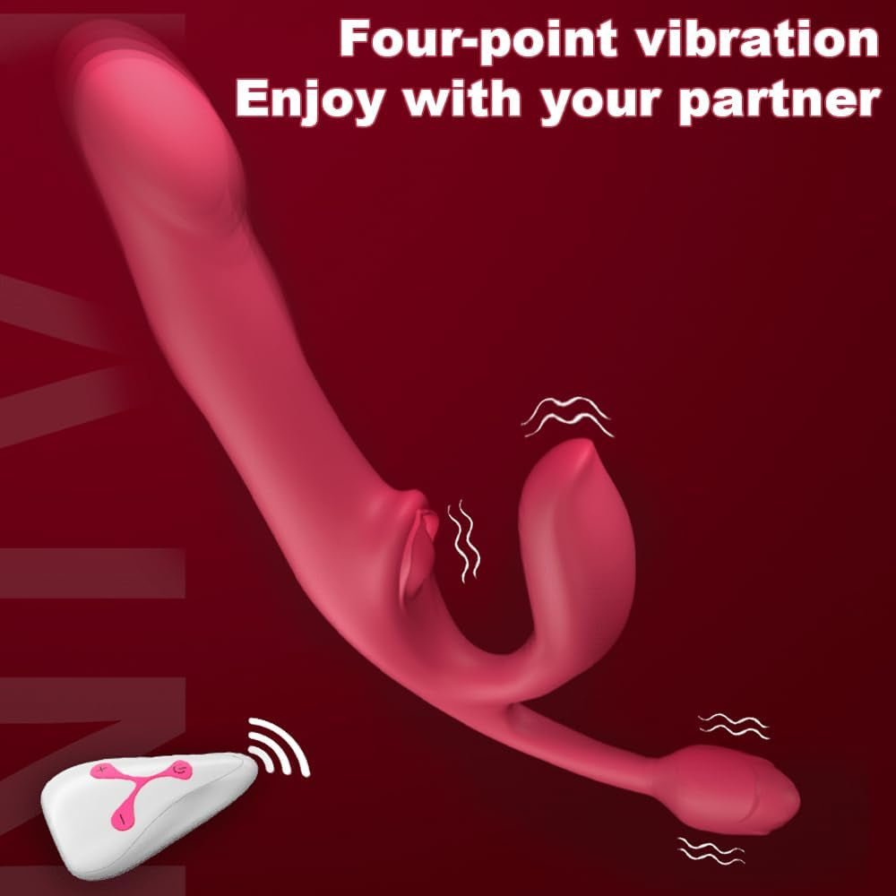 QuadSync Triple Head Strapless Strap On Vibrator - SinfulX - Personal Care > Sexual Wellness > Strapless Strap - On