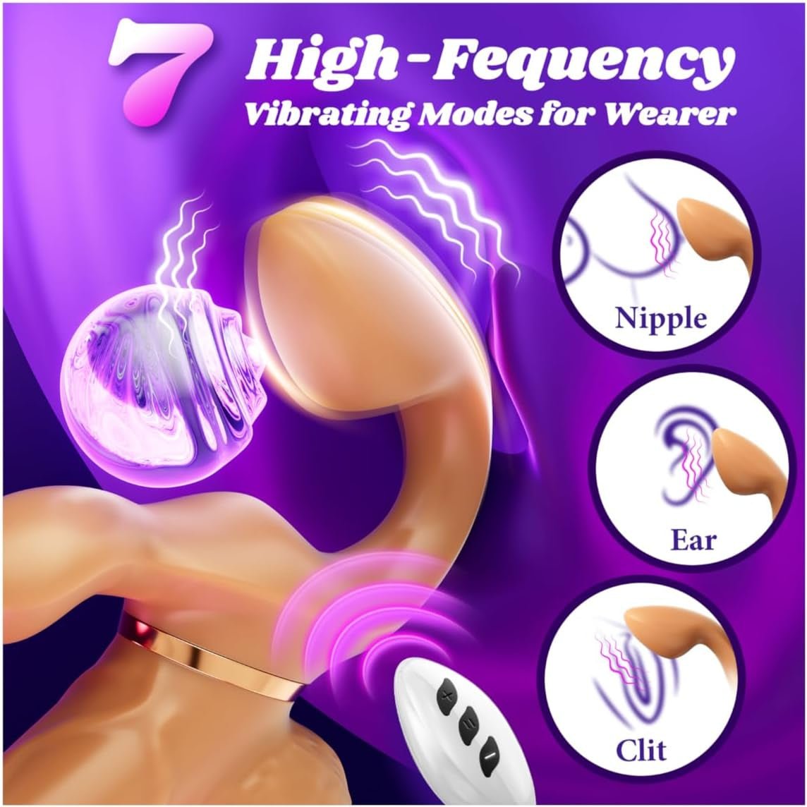 DualGlide Rabbit Strapless Strap On Thrusting Vibrator - SinfulX - Personal Care > Sexual Wellness > Strapless Strap - On