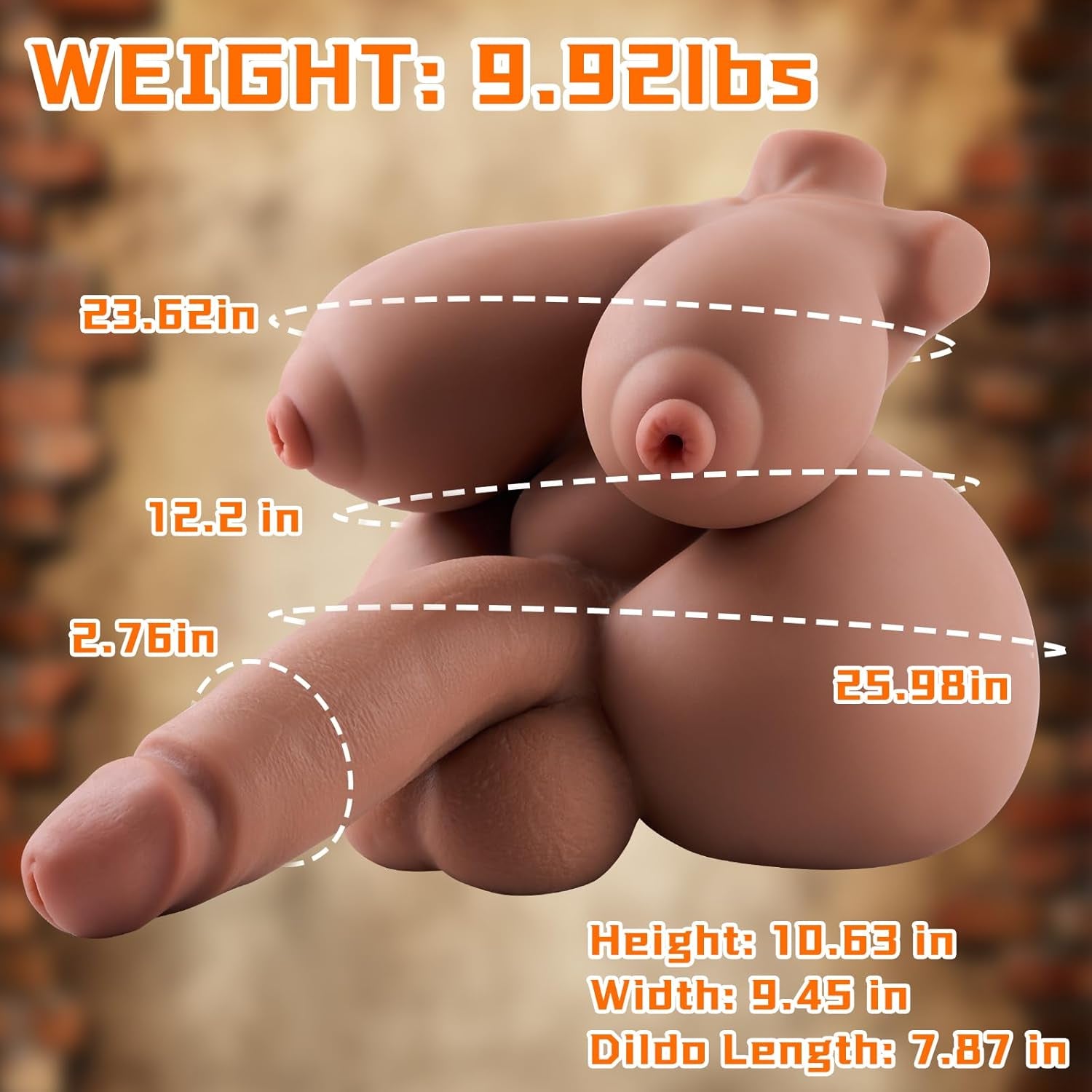 Male Sex Doll Shemale with Thrusting Dildo, Gay Sex Doll Torso Dildo for Men with Big Penis Ass and Tight Anus, Unisex Realistic Sex Dolls Muscle Male Masturbator Stroker Adult Toy for Couple - SinfulX - 