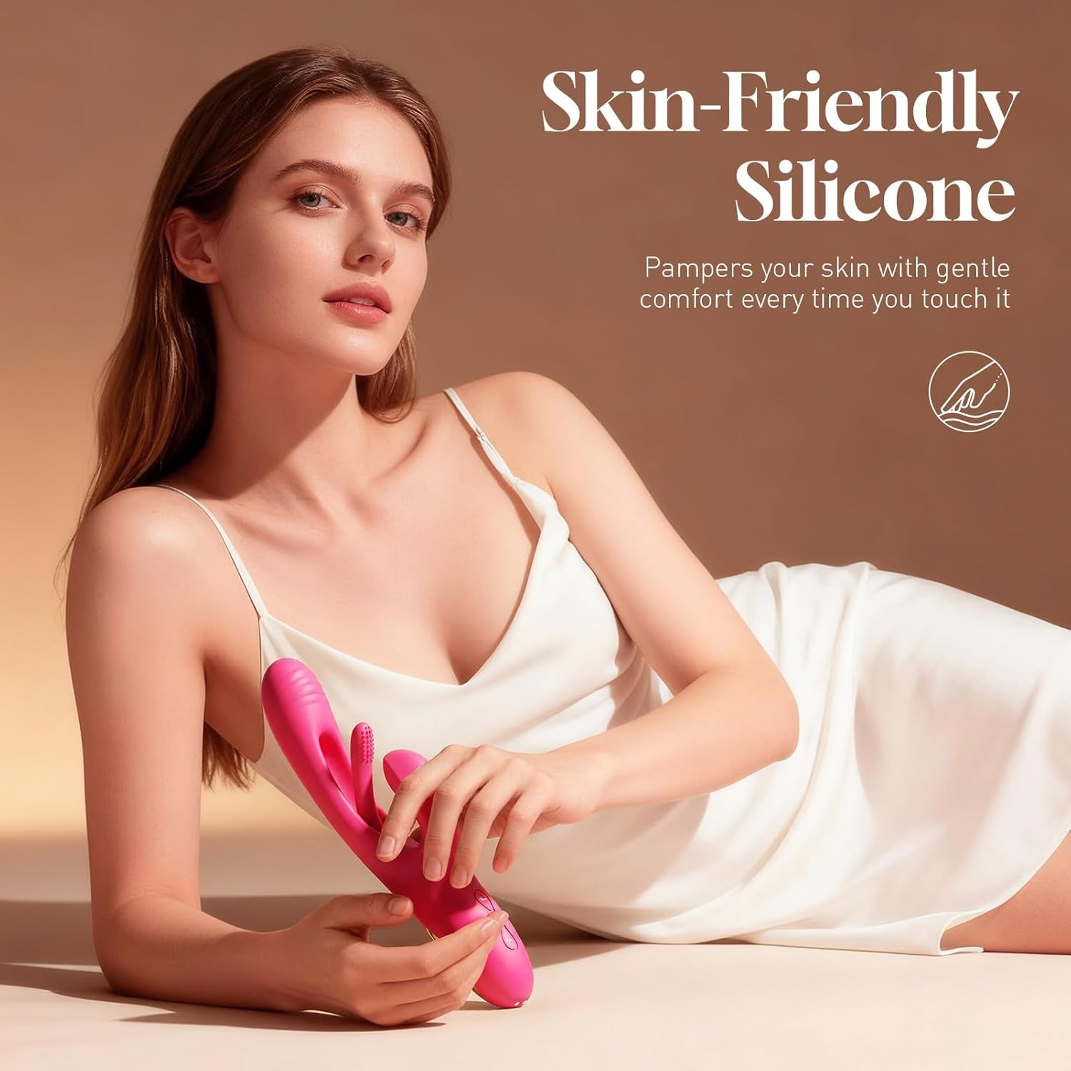 Vibrator Dildo Rabbit Sex Toys - G Spot Vibrator Massager for Women Clitoral Nipple Stimulation, 3 in 1 Sex Toys with 14 Vibration & 7 Tongue Licking Flapping, Adult Product Aurieel (Rose Red) - SinfulX - 