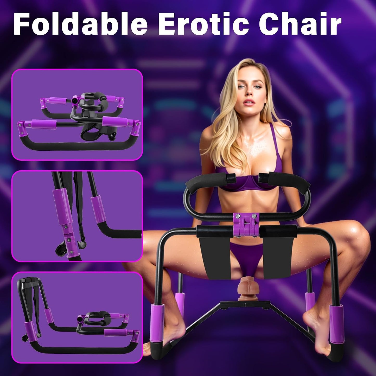 Foldable Sex Chair No Assembly Design with Thrusting Dildo Wireless Control