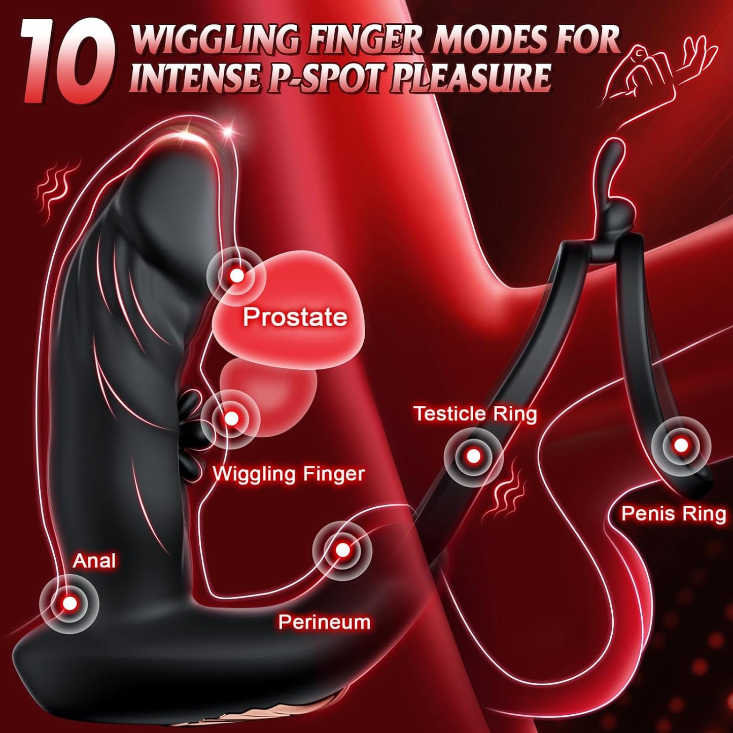 FlapCore Prostate Massager Cock Ring 10 Modes Flapping - SinfulX - Personal Care > Sexual Wellness > Prostate Massager Cock Ring