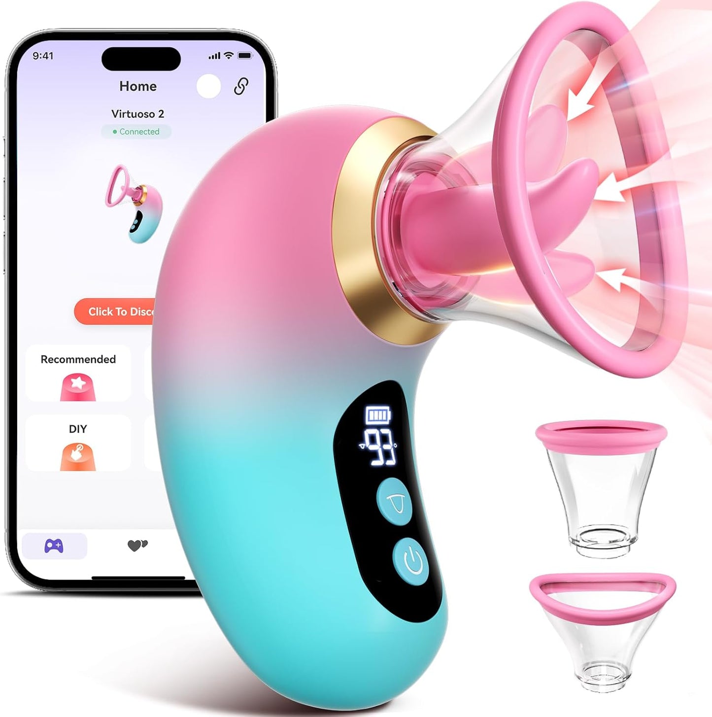 Adult Toys Rose Toy Vibrator - Sex Toys for Women 3 Sucking, 9 Tongue Licking & Vibrating Vibrators Dildo, LCD Display Removable Cup Woman Female Couples Sex Toy Sex Novelties - SinfulX - 