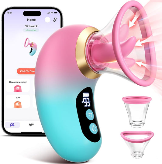 Adult Toys Rose Toy Vibrator - Sex Toys for Women 3 Sucking, 9 Tongue Licking & Vibrating Vibrators Dildo, LCD Display Removable Cup Woman Female Couples Sex Toy Sex Novelties - SinfulX - 