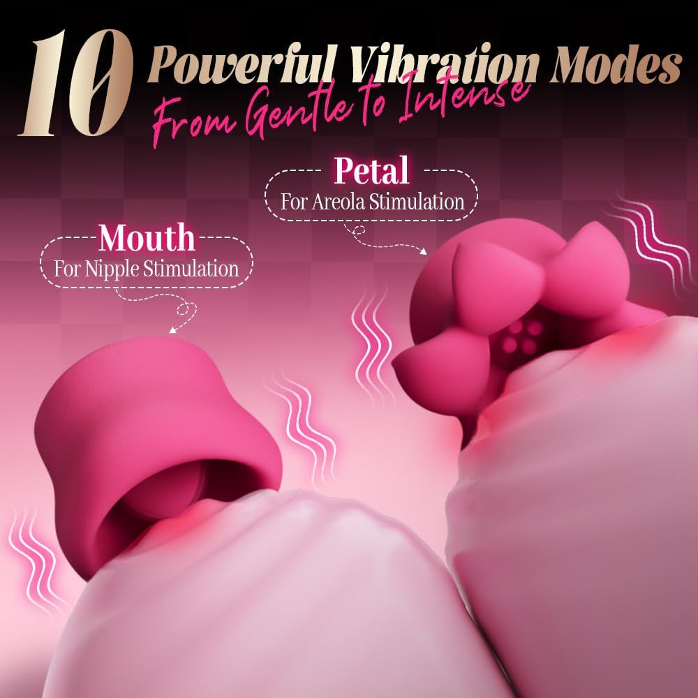 Sex Toys Nipple Vibrator for Women 6IN1 Wearable Nipple Stimulator Toy with 10 Vibration & App Control Vibrating Nipple Clamps Sex Toy for Boob Breast Stimulation Rose Adult Sex Toy for Woman Couples