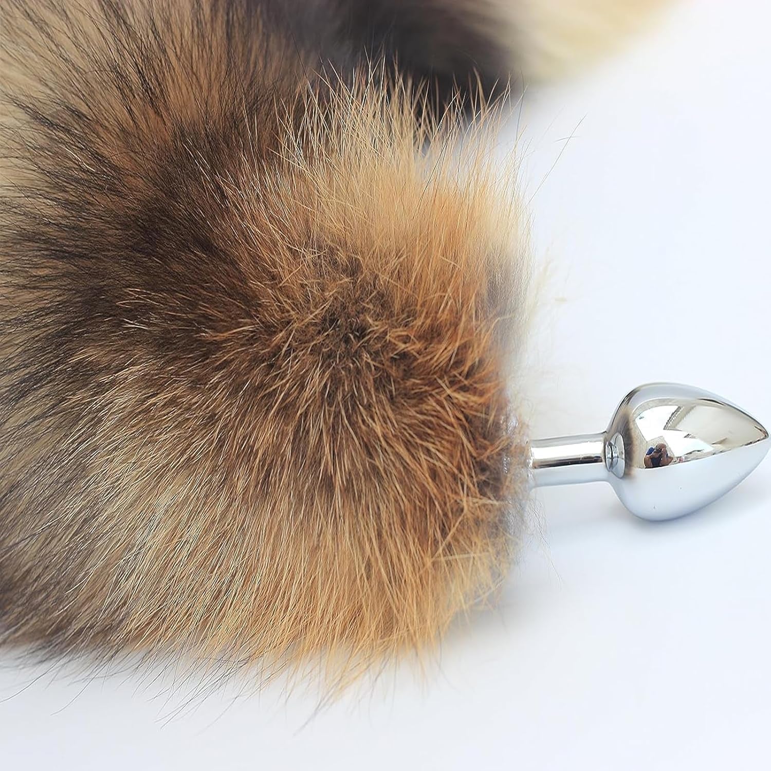BronzeFur Brown Fox Tail Steel Butt Plug Cosplay - SinfulX - 