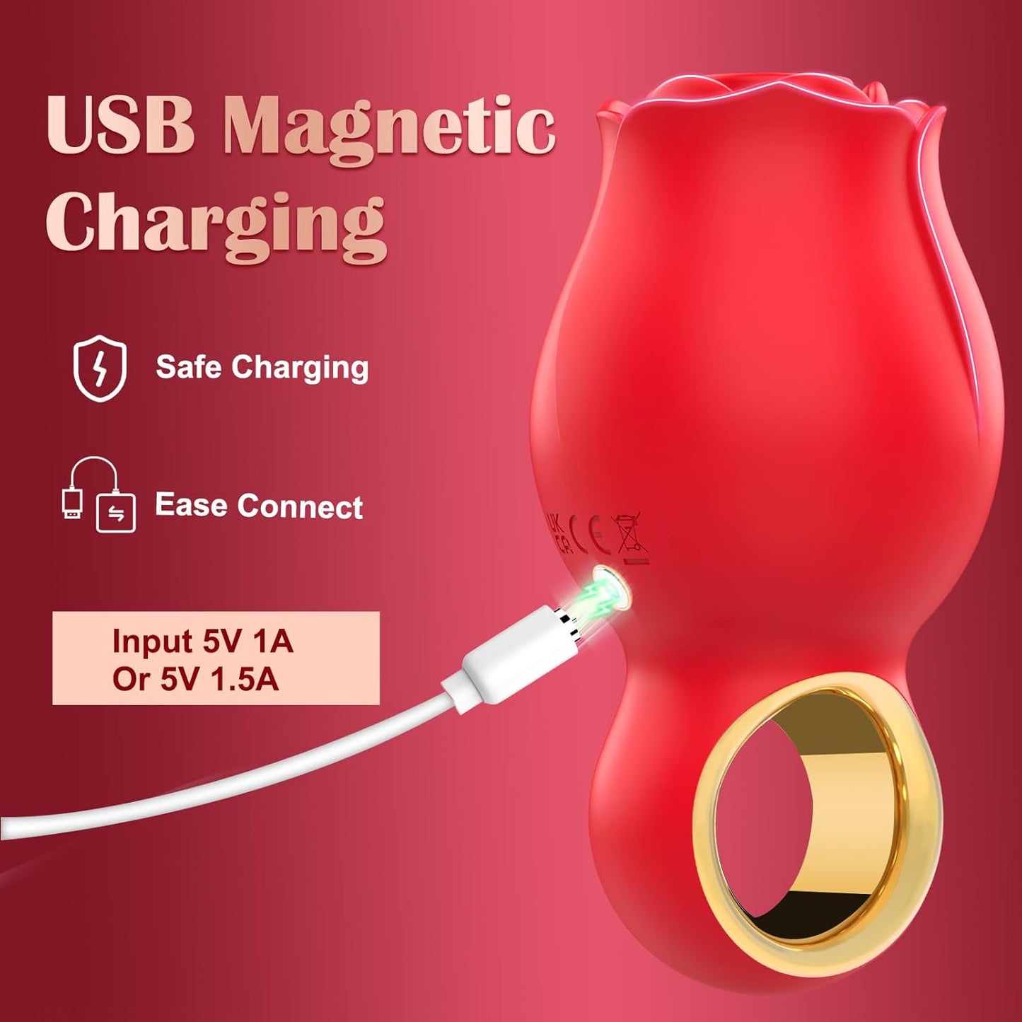 Vibrator Rose Sex Toy for Woman - Female Sex Toys Sucking Nipple Vibrator with 9 Sucking Modes, USB Rechargeable & Smooth Touch Clitoral Stimulator, Rose Adult Sex Toys for Couples Oral Sex Pleasure - SinfulX - 