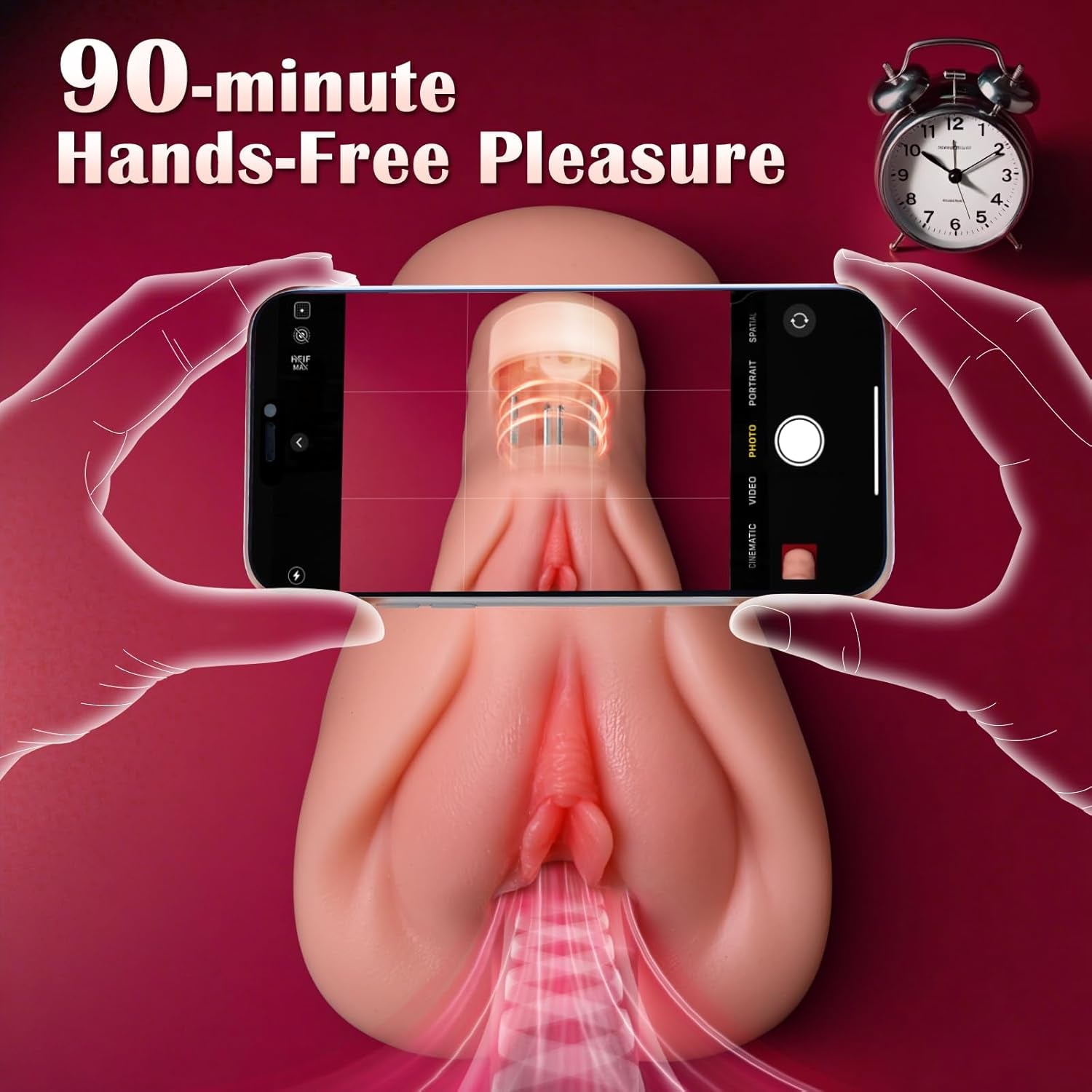 Pocket Pussy Sex Toys for Men - Male Masturbator Sex Doll with 9 Thrusting & Vibrating, App - Controlled Male Sex Toy with Realistic Tight Vagina, Soft Adult Toy for Men Pleasure & Penis Stimulation - SinfulX - 