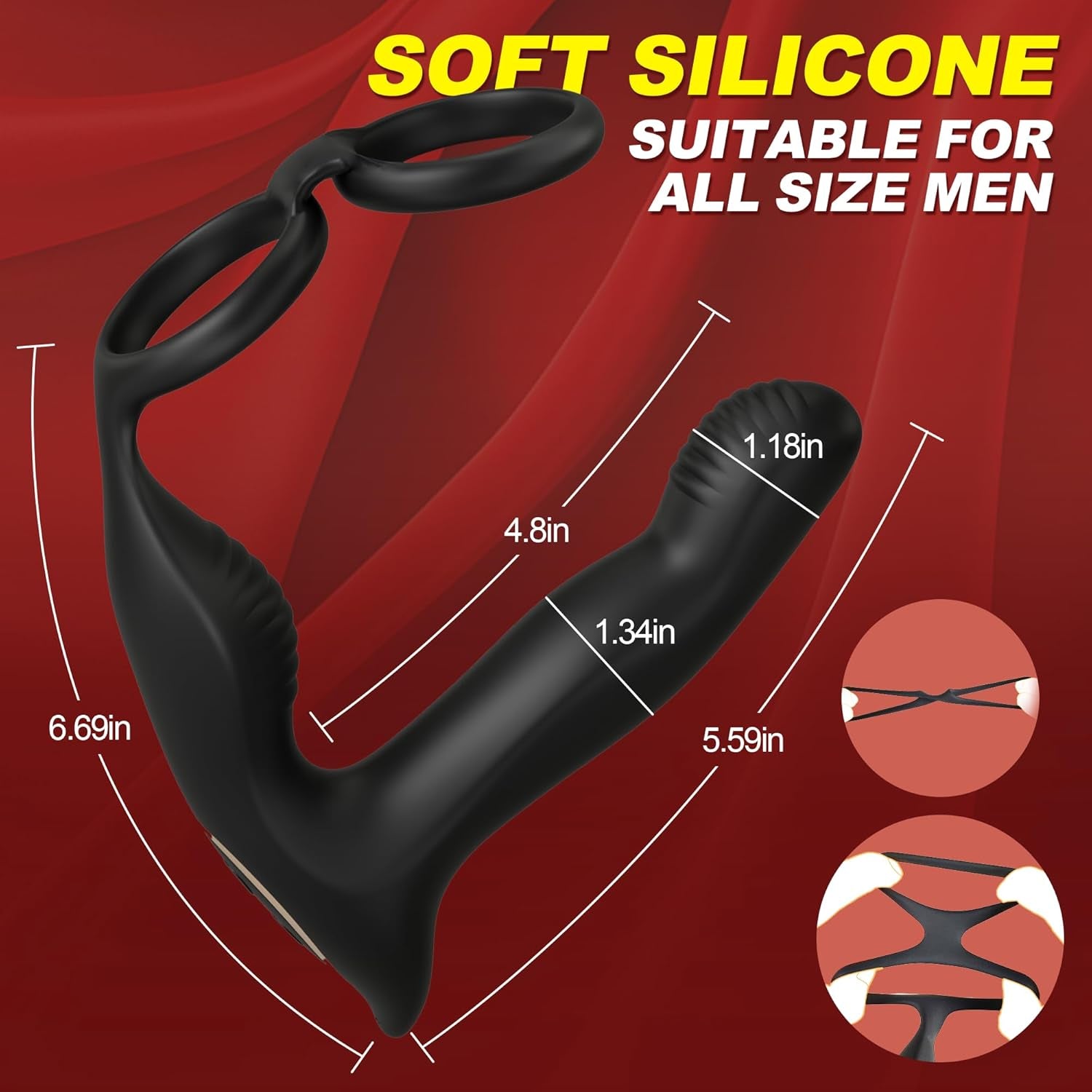 WiggThrustX Thrusting Prostate Massager Cock Ring 10 Modes Remote - SinfulX - Personal Care > Sexual Wellness > Prostate Massager Cock Ring