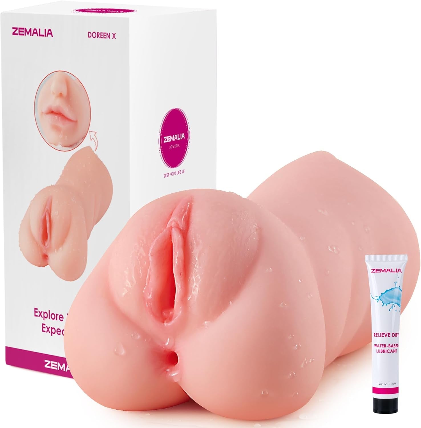 3 in 1 Male Masturbators, Sex Toys for Men, Adult Men'S with 8.6In Sleeve, Double Side Pocket Toy with Realistic 3D Texture, Male Sex Toys for Masturbator