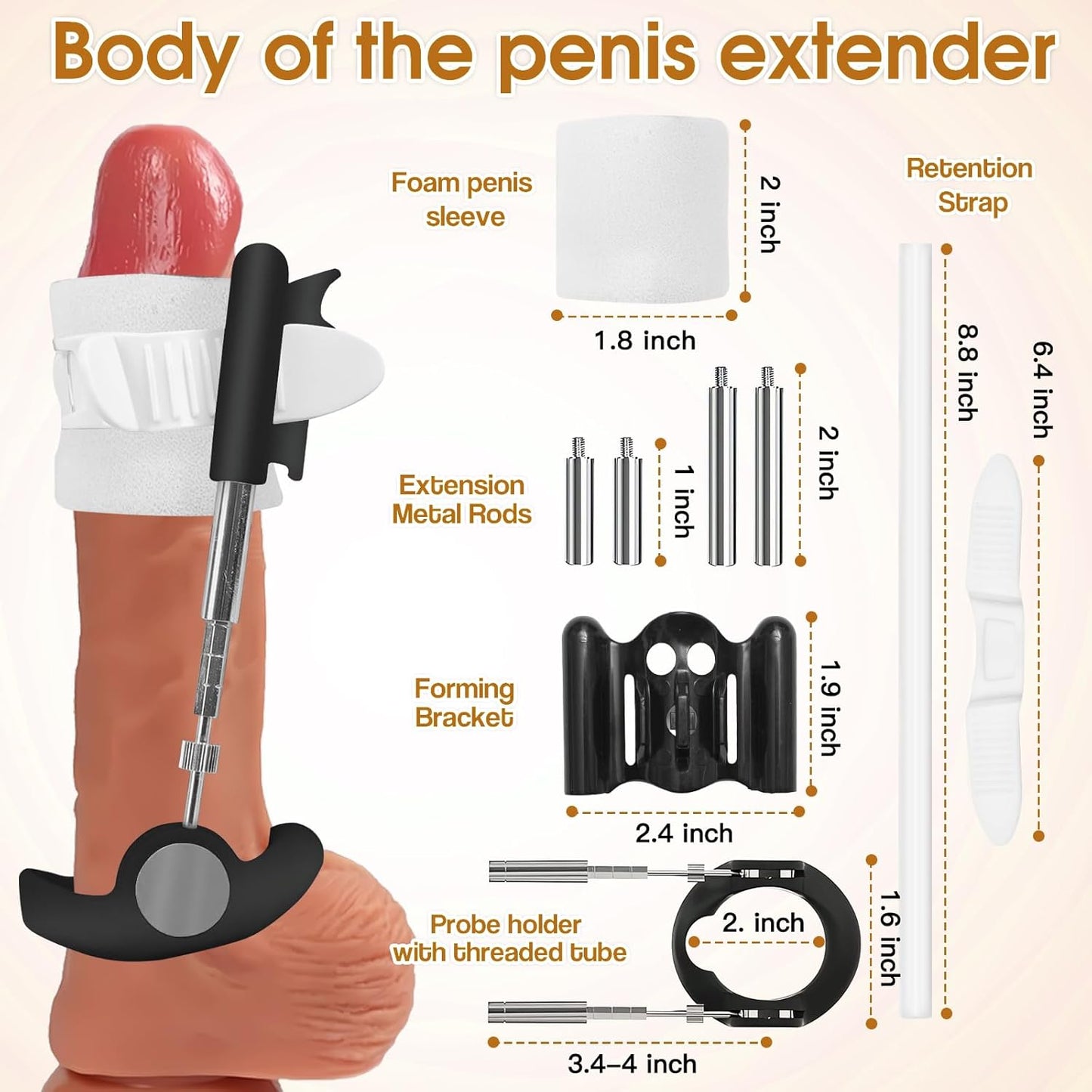 Penis Extender & Pump Kit – Adjustable Penis Stretcher Device for Men, Wearable Penis Enlarger with Traction System, Male Enhancement Pump, Adult Sex Toys for Men - SinfulX - 