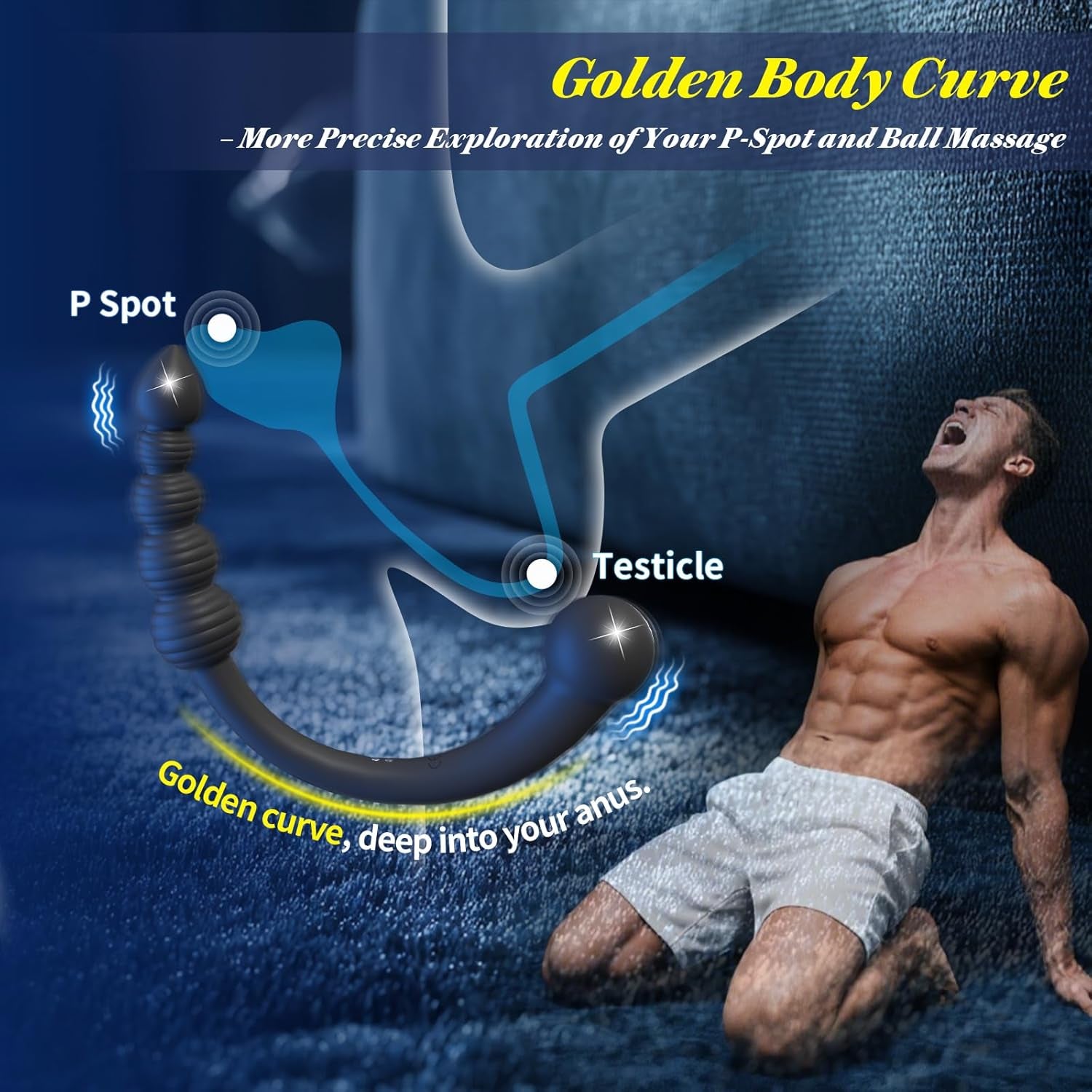 Dual - Ended Vibrating Prostate Massager Anal Beads Sex Toys, Curved Anal Dildo Butt Plug Vibrator, Male Adult Sex Toy for Men Women Couples, Long Prostate Wand Anal Trainer Game Play - SinfulX - 