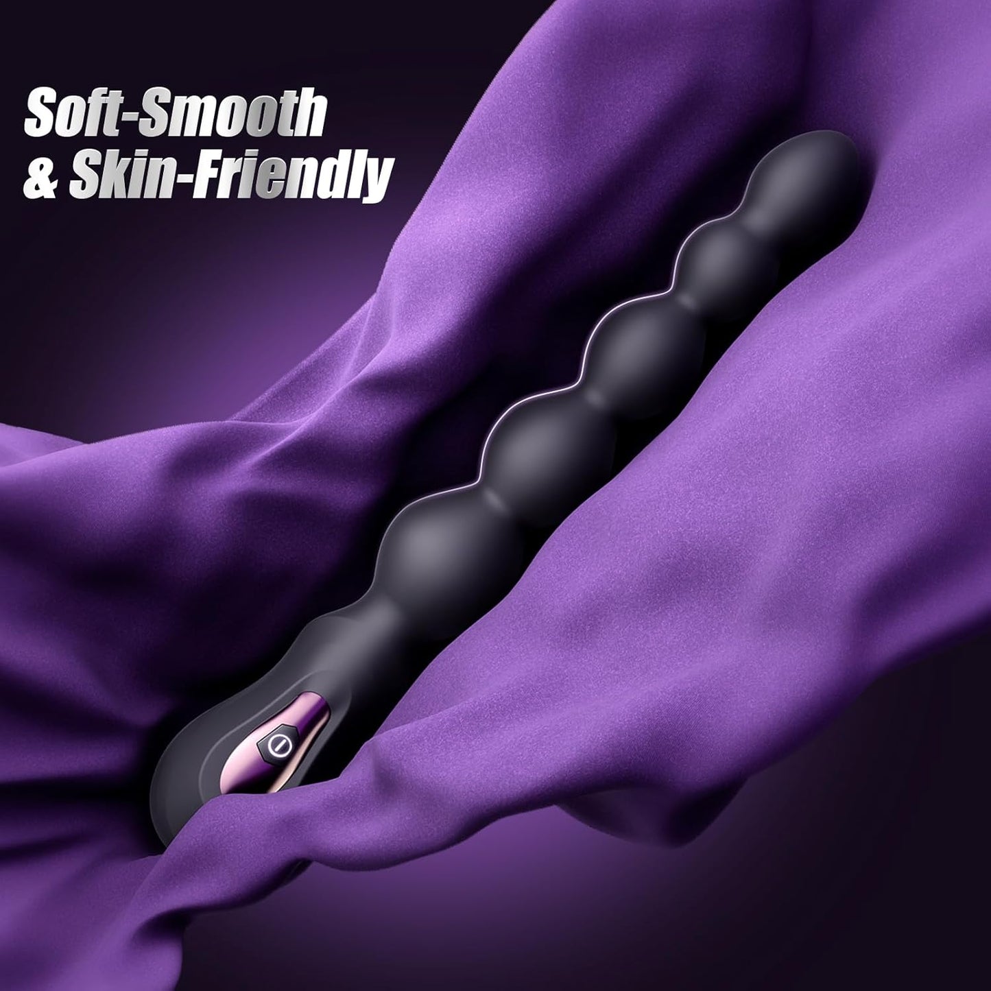 Vibrating Butt Plug Anal Beads, Large Size Anal Vibrator Prostate Massager Anal Toys with 7 Vibrating Modes, Flexible Soft Silicone Anal Plug Male Sex Toys for Men Women Waterproof Adult Toys - SinfulX - 