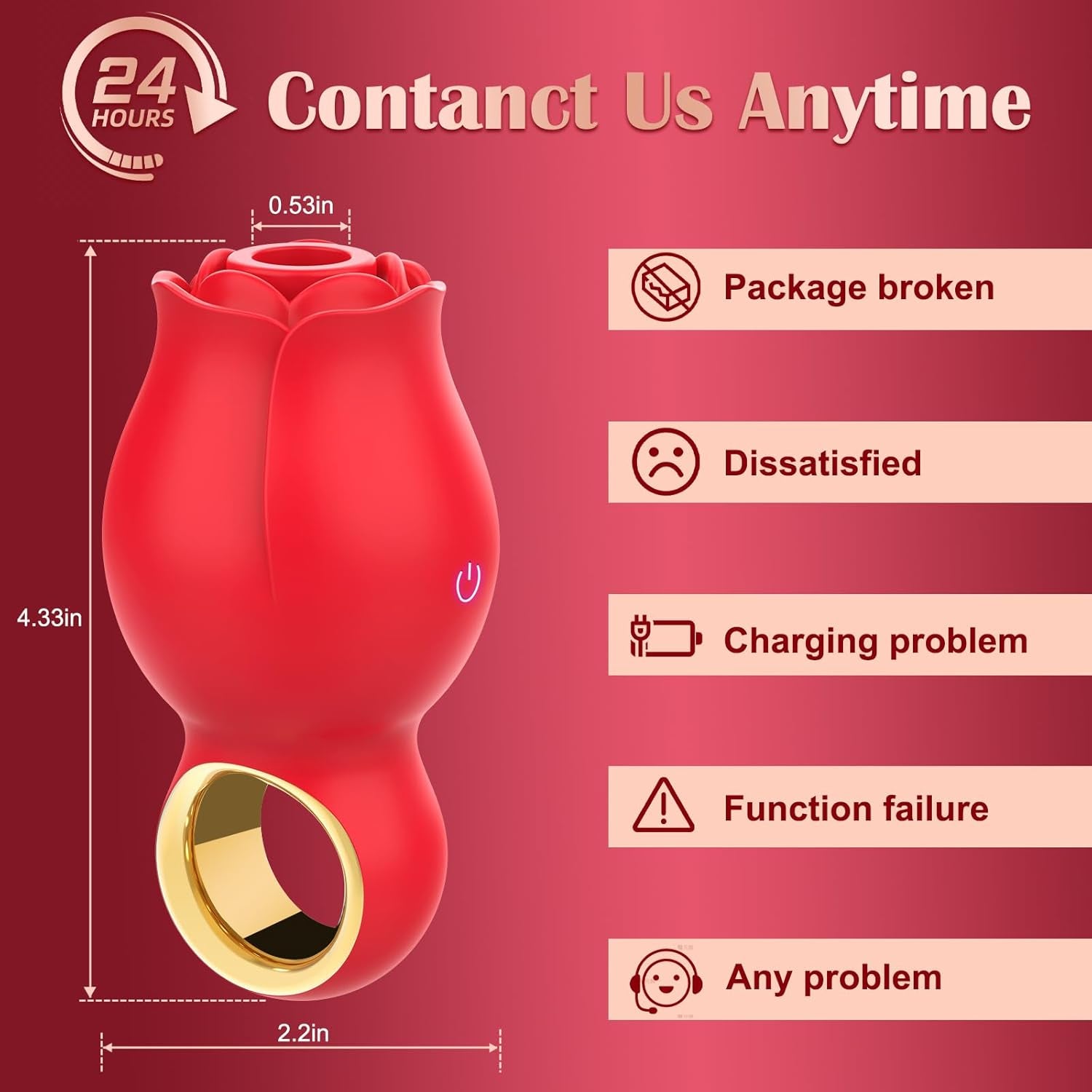 Vibrator Rose Sex Toy for Woman - Female Sex Toys Sucking Nipple Vibrator with 9 Sucking Modes, USB Rechargeable & Smooth Touch Clitoral Stimulator, Rose Adult Sex Toys for Couples Oral Sex Pleasure - SinfulX - 