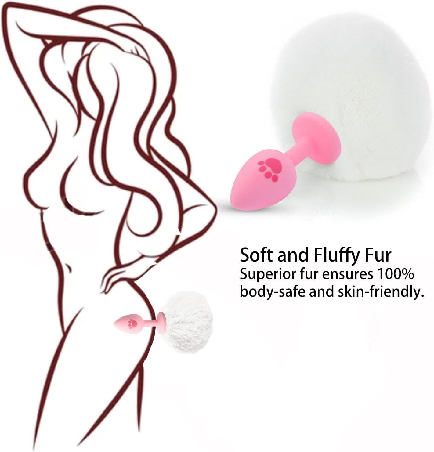 VelvetBunny Bunny Tail Silicone Butt Plug for Beginners - SinfulX - 