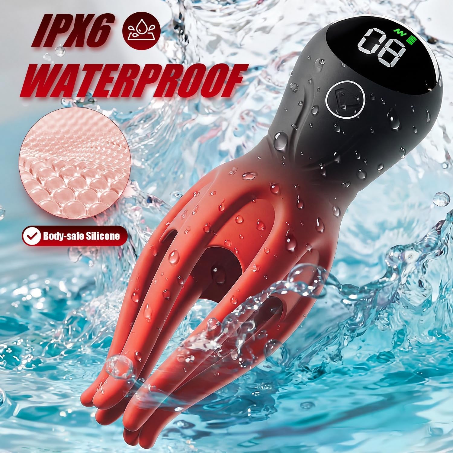 Male Vibrators Sex Toys for Men - LED Display Male Masturbator Couples Adult Sex Toy with 360° Fully Wrapped Octopus Tentacles & 12 Vibrations, Mens Penis Vibrator Trainer Stroker Prolong Endurance - SinfulX - 