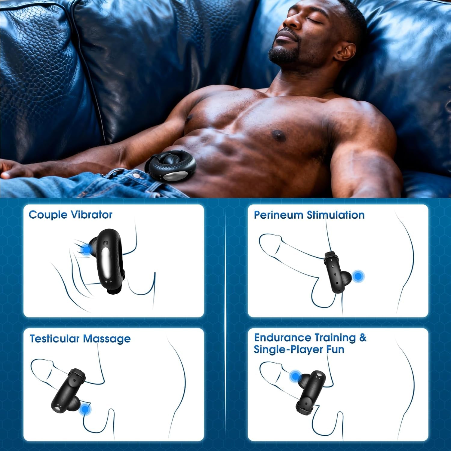 OrbixControl Adjustable Cock Ring Clit Stimulator App 10 Modes - SinfulX - Personal Care > Sexual Wellness > Couples Cock Ring