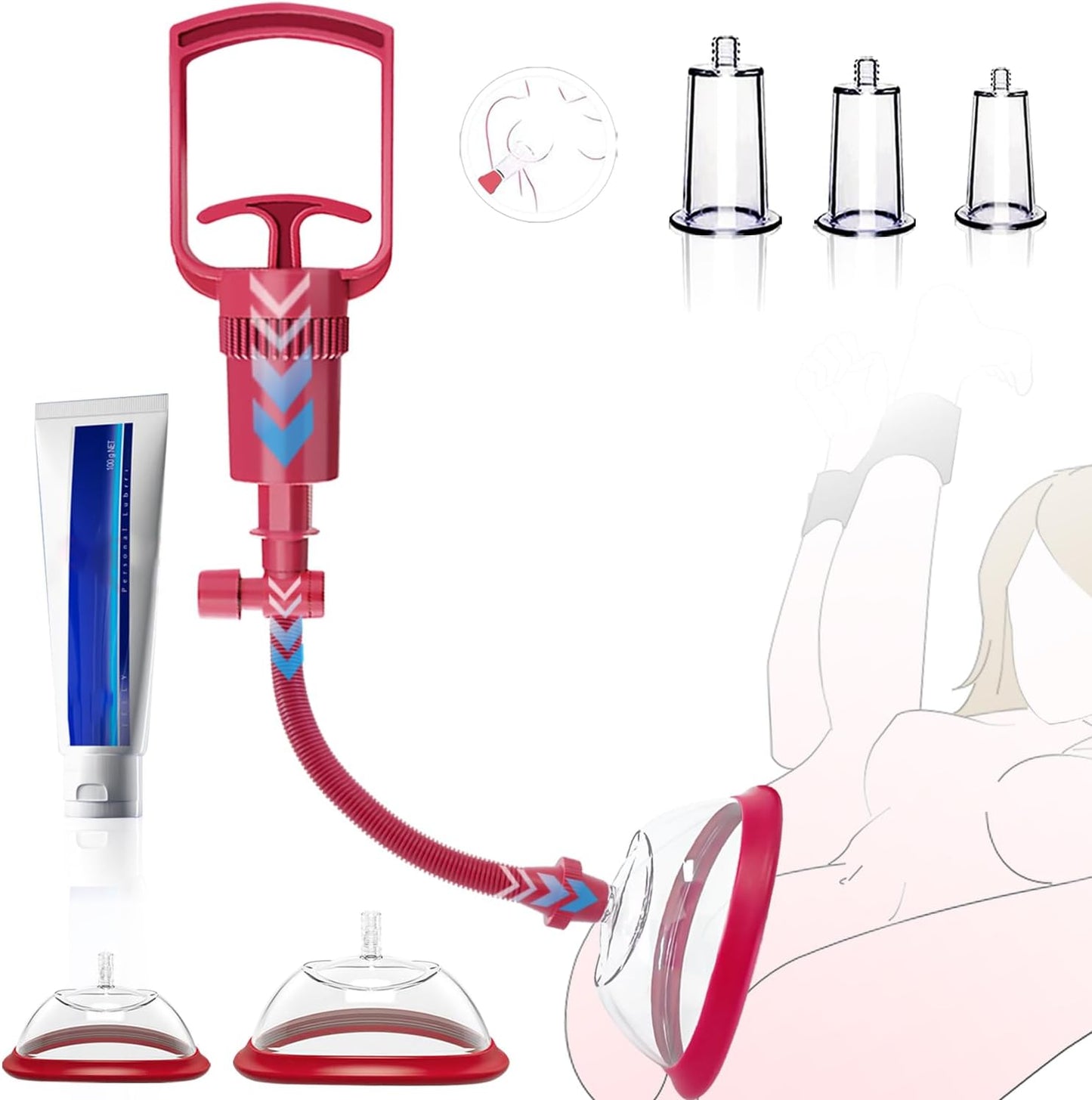 ScarletVesper Pussy Pump Set with 5 Cups | Manual Vacuum