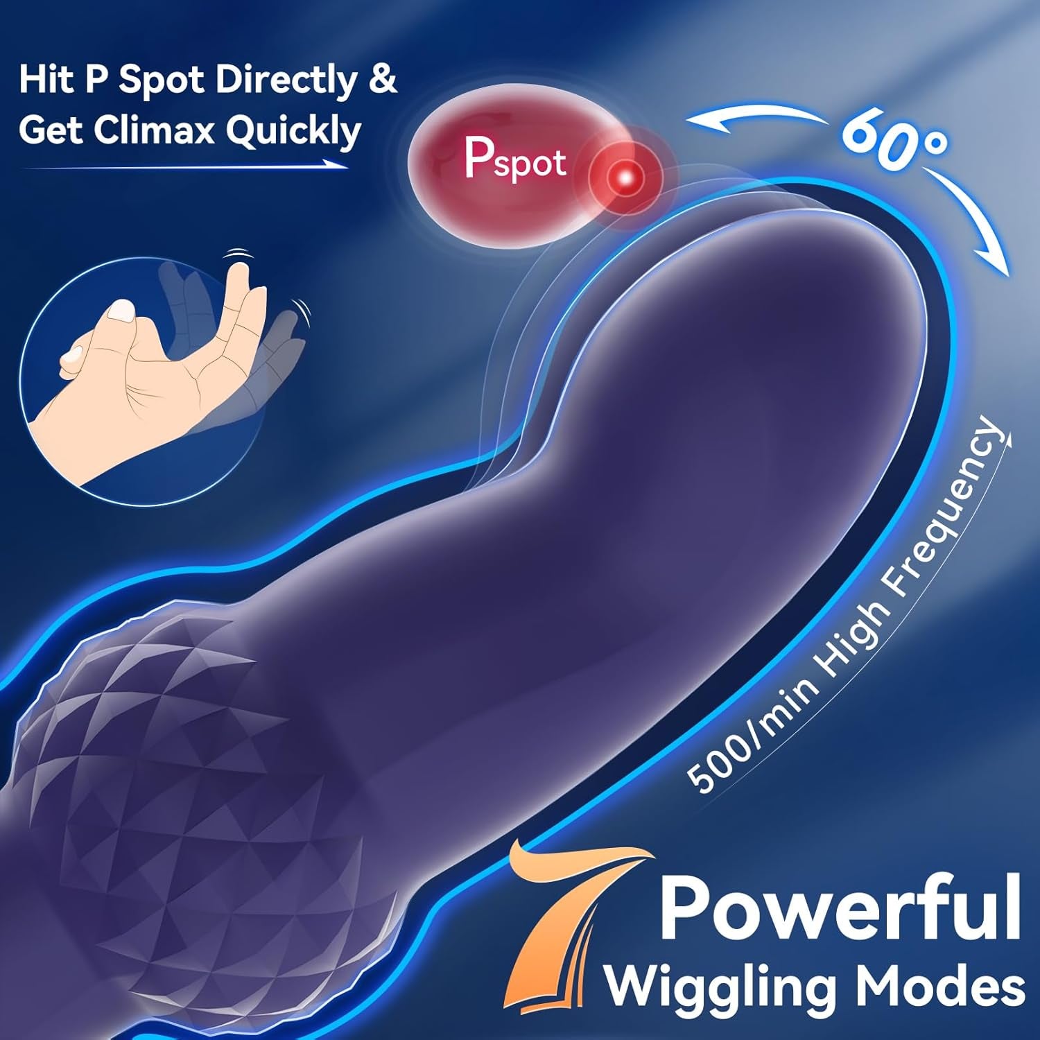 ThrustCore Thrusting Prostate Massager Cock Ring 7 Modes Remote Waterproof - SinfulX - Personal Care > Sexual Wellness > Prostate Massager Cock Ring