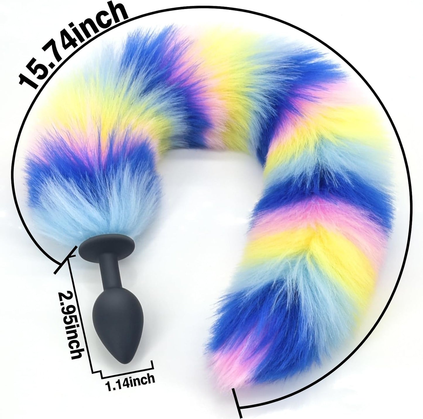 CandyFox Black Silicone Fox Tail Plug Colorful 15.7" - SinfulX - 