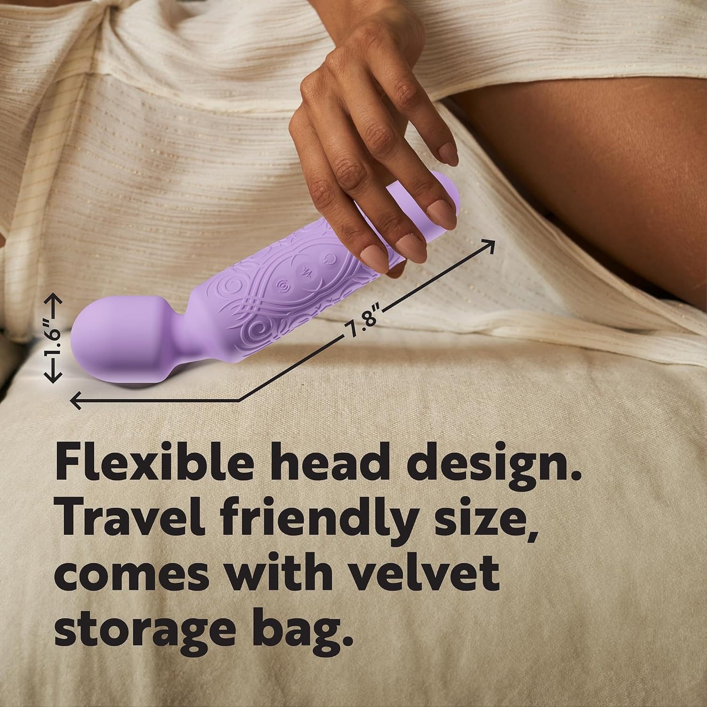 LunaWhisper Mini Wand Vibrator Rechargeable Waterproof Quiet - SinfulX - Personal Care > Sexual Wellness > Wand Vibrator