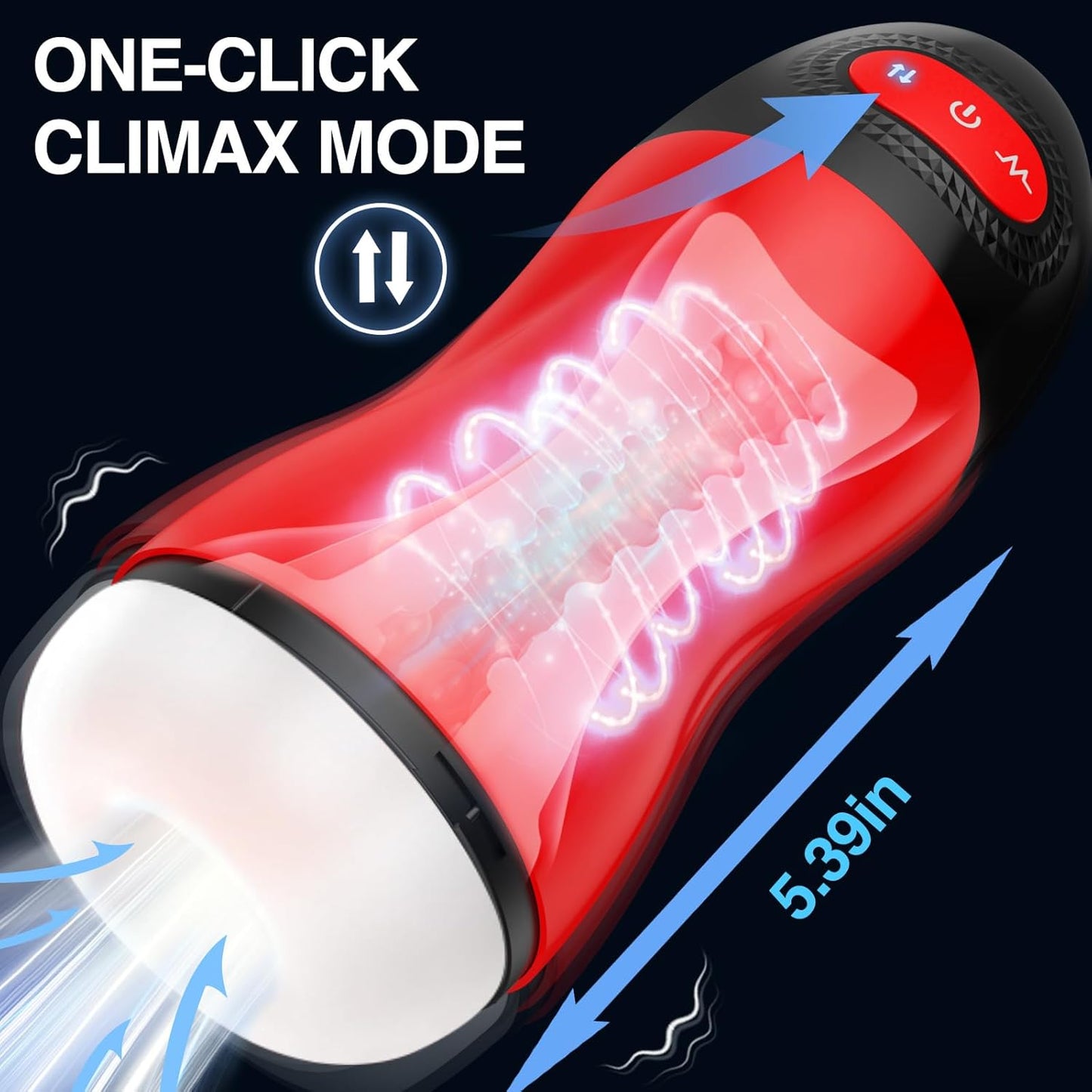 StormHeat Heating Male Masturbator 9 Suction 10 Vibration - SinfulX - Personal Care > Sexual Wellness > Male Suction Vibrator
