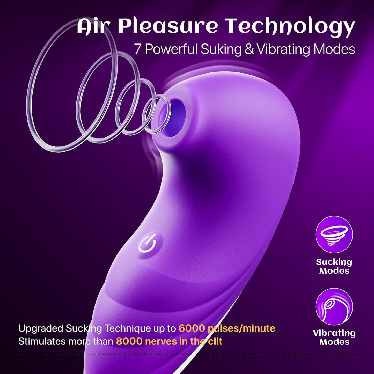 Sucking Vibrator Adult Sex Toys - Adult Toys for Women Clit Nipple Sucker Vibrators with 7 Sucking & Vibrating Modes, Womens Rose Sex Toy Suction Vibrator for Couples Female Sex Furniture - SinfulX - 