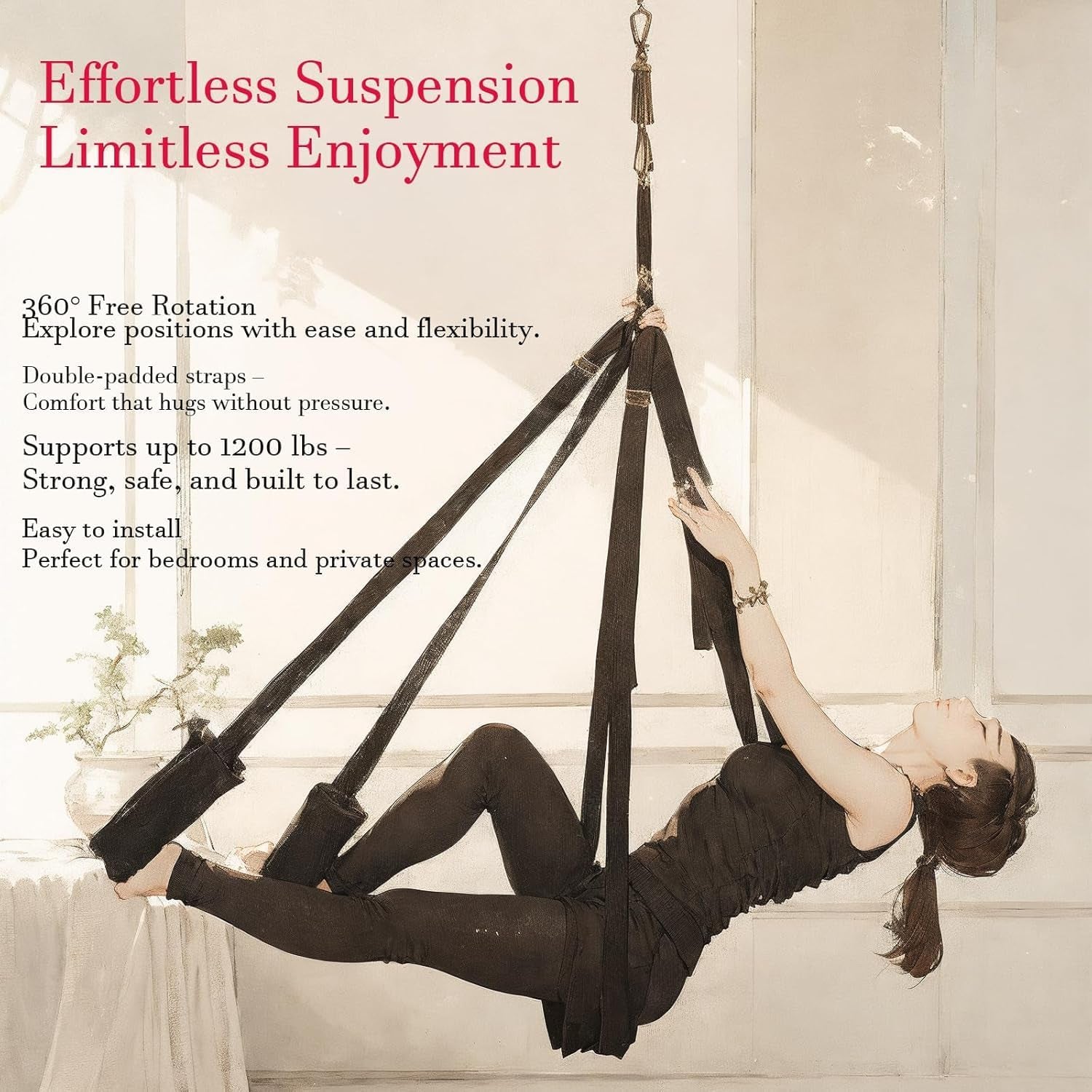 AerisyncX 360° Spinning Sex Swing Heavy Duty - SinfulX - Personal Care > Sexual Wellness > Sex Swing