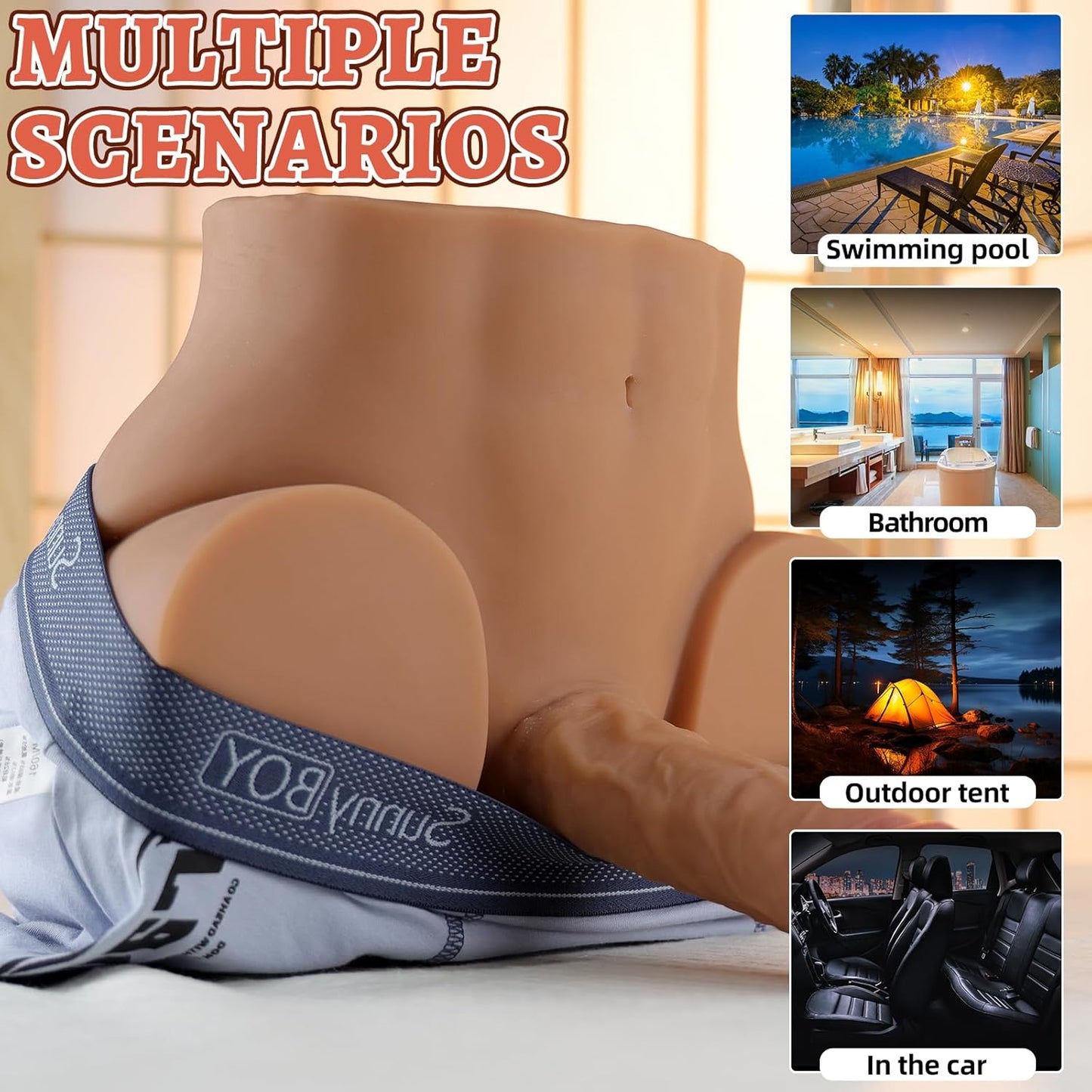 Male Sex Doll for Women with Flexible Dildo Penis Testis Anus,Adult Male Sex Toys 2 in 1 3D Love Doll with Cock Anal for Female Masturbator, Torso Sex Doll for Women, Gay, Couples - Ludan - SinfulX - 