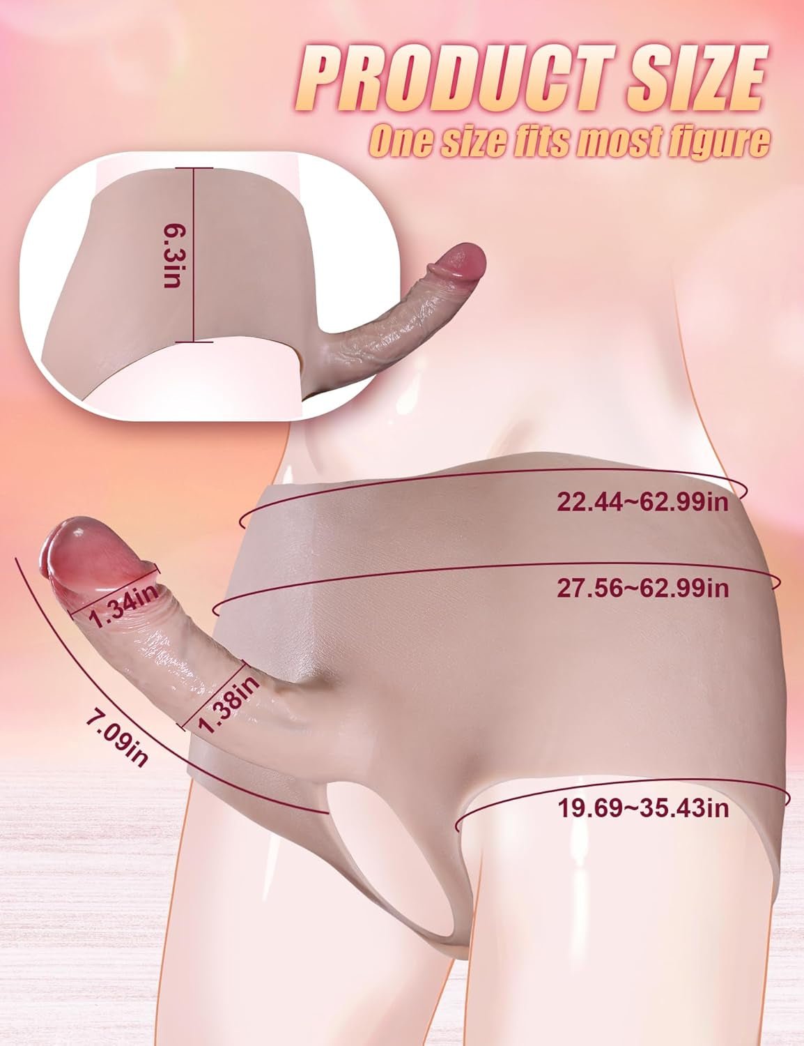 Realistic Strap on Dildo Panties Female Sex Toy, Wearable Strap on Harness Dildo Underwear Lesbian Sex Toys with 7" Penis, Silicone G - Spot Anal Dildo Panty Adult Sex Toys for Women Couples - SinfulX - 