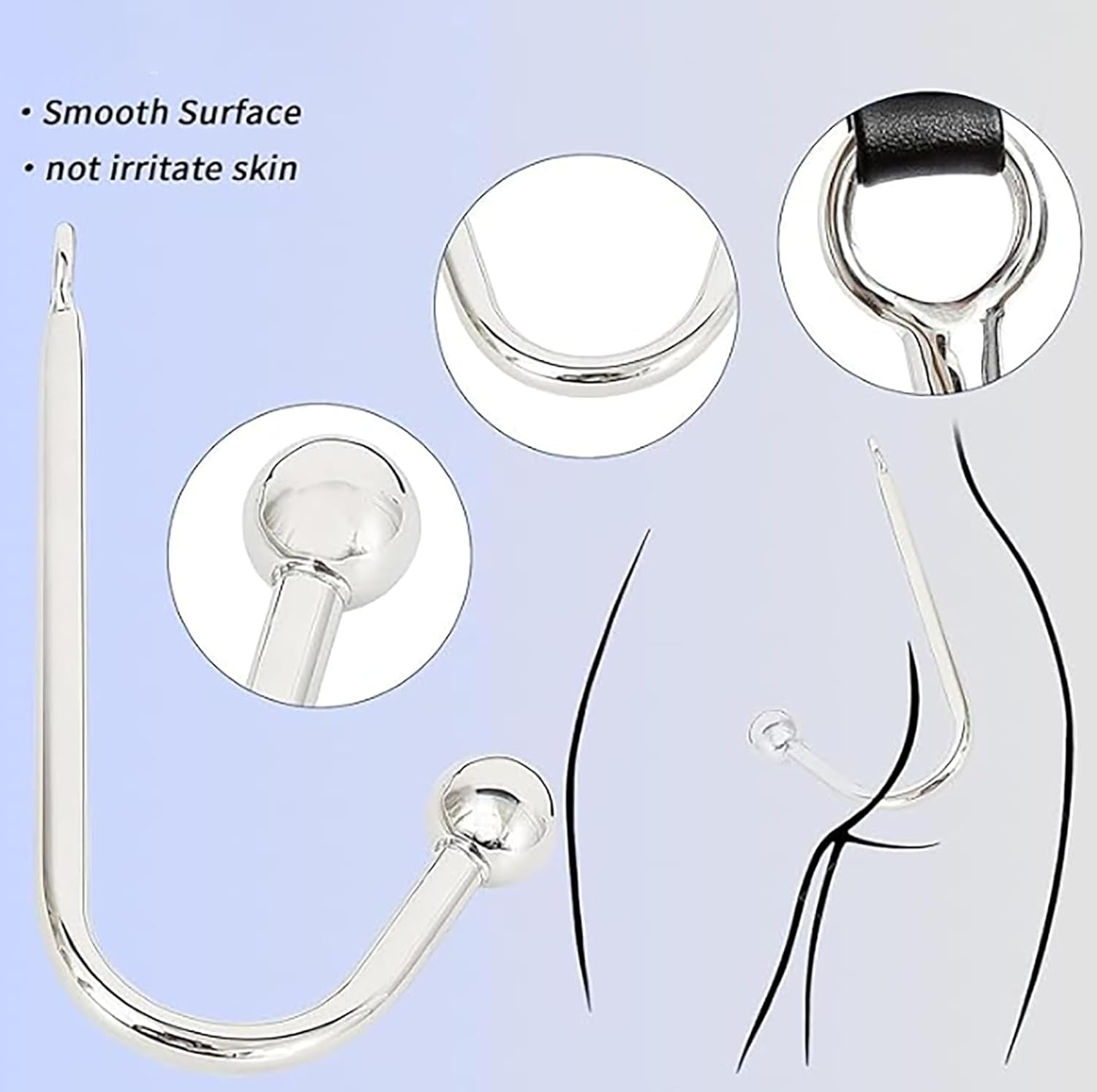 BDSM Anal Hooks Kit Adult Sex Toys Slave Restraints Set with Handcuffs Leash Collar Fetish Sex Bondage Roleplay SM Game Bedroom for Couples Women Men - SinfulX - 