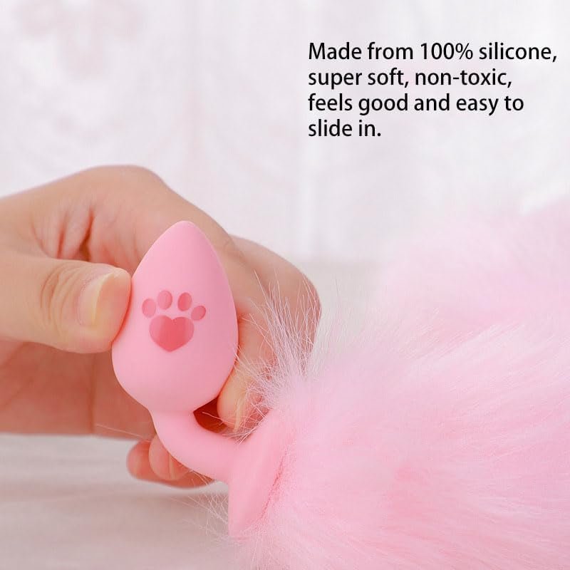 BlushBunny Pink Bunny Tail Silicone Butt Plug - SinfulX - 