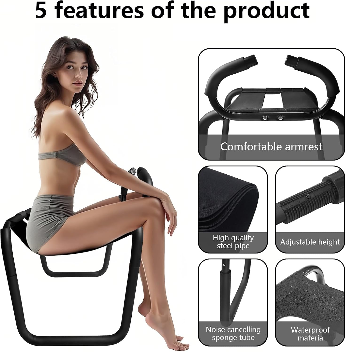 Sex Chair Position Enhancer Chair for Bedroom Bounce Stool,Sex Furniture Stools for Love Life,Sex Swivel Chair Sex Toys with Handles for Men Women Couple - SinfulX - 