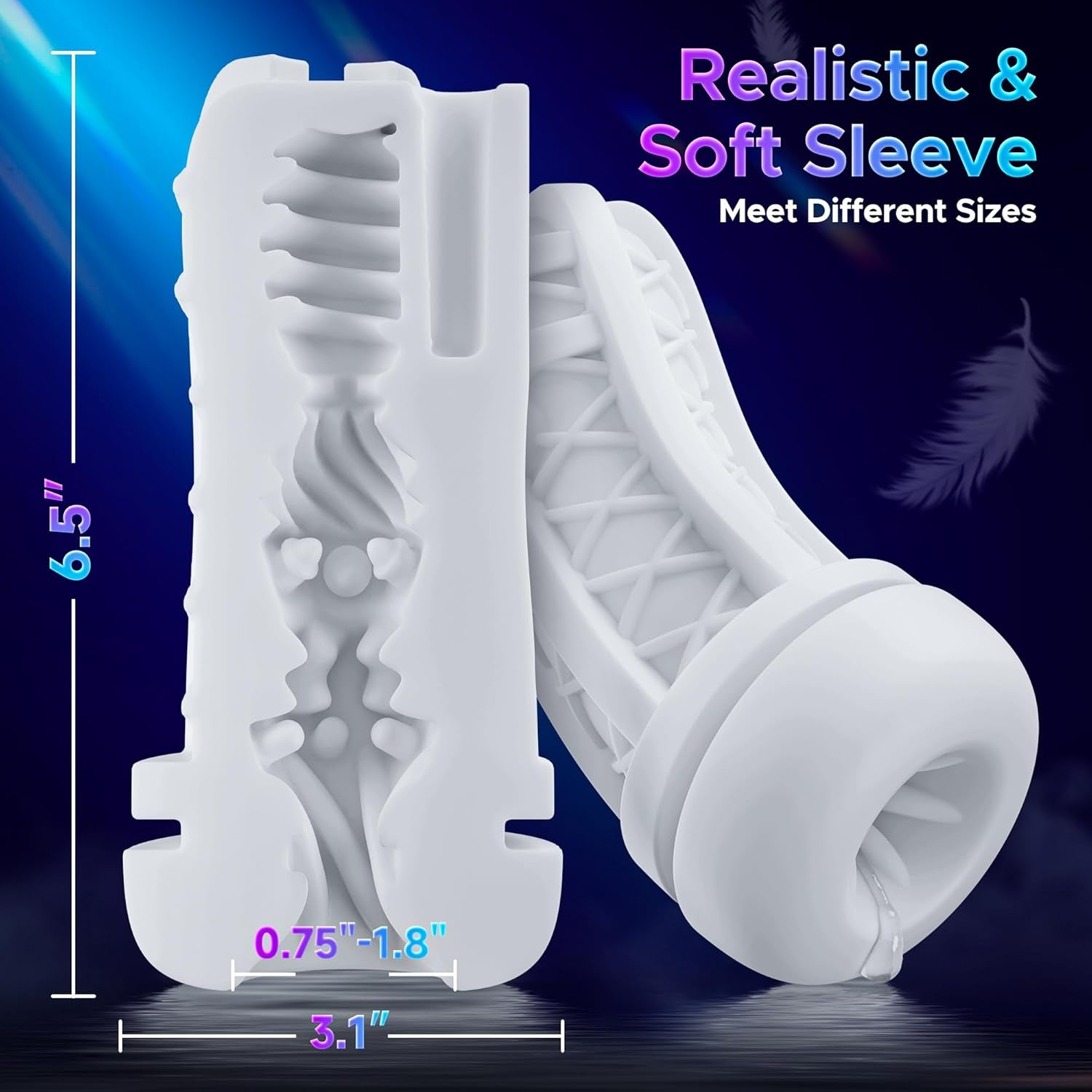 AI Powerd Video Sync Male Masturbator, Pocket Pussy Sex Toy for Men with 3 Suction & 4 Vibration Modes, Hands - Free Rechargeable Bluetooth Male Stroker Sex Machine, Realistic 3D Soft TPE Sleeve - SinfulX - 