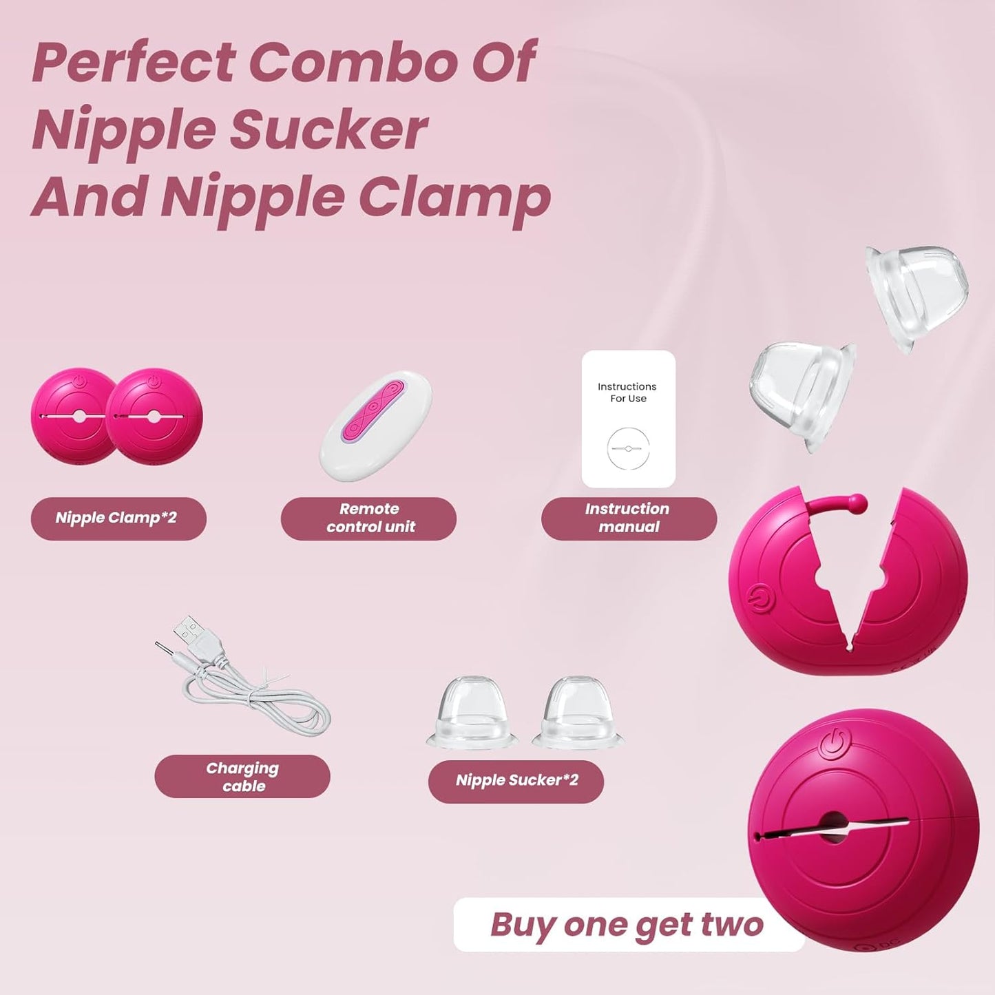 Nipple Sex Toys Fits the Breast - Redesigned for Women, Nipple Vibrator Lightweight Wearable Vibrating Nipple Clamps, Remote Control Vibrators, BDSM Couples & Female Sex Toy Adult Pleasure