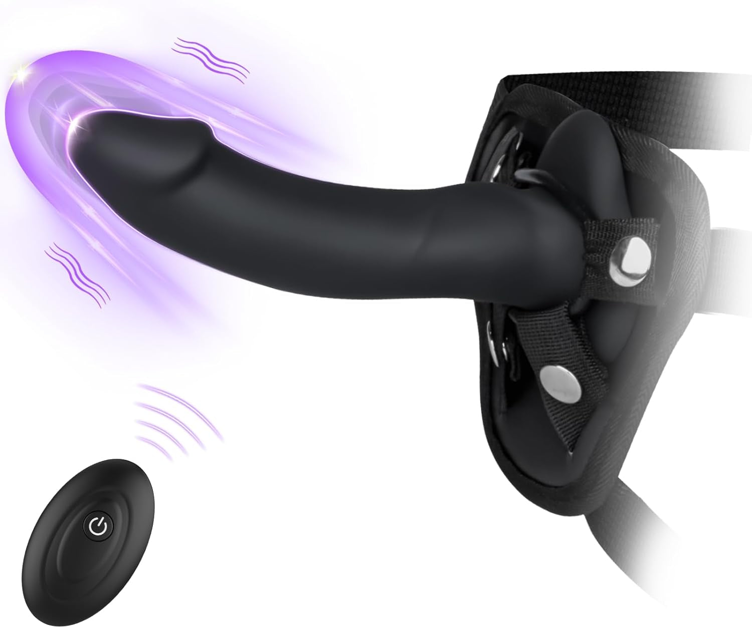 Remote Control Vibrating Strap-On Dildo – Wearable Silicone Harness Dildo with 10 Vibration Modes, Suction Cup & G-Spot Clitoral Stimulation, Adult Sex Toy for Women & Men