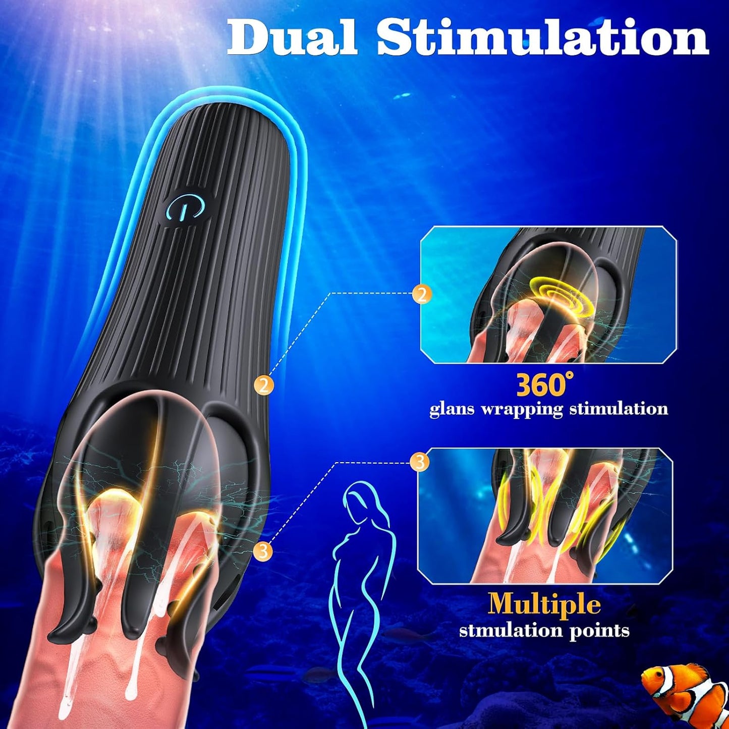 Male Sex Toys Penis Vibrator for Men,Male Masturbator with 10 Tongue-Licking Vibrating Modes Male Stroker,Penis Trainer with 6 Tentacles Male Vibrator,360°Training Wrapped Adult Sex Toys for Men Women