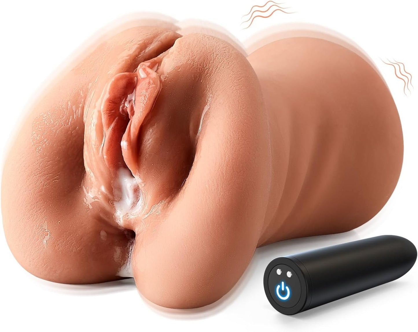 3 in 1 Pocket Pussy Male Masturbator with Bullet Vibrator 10 Patterns - Adult Sex Toy for Men Penis Stimulation,Blowjob Stroker Toy with 3D Realistic Tight Anus&Real Mouth for Man Masturbation Pleasure - SinfulX - 