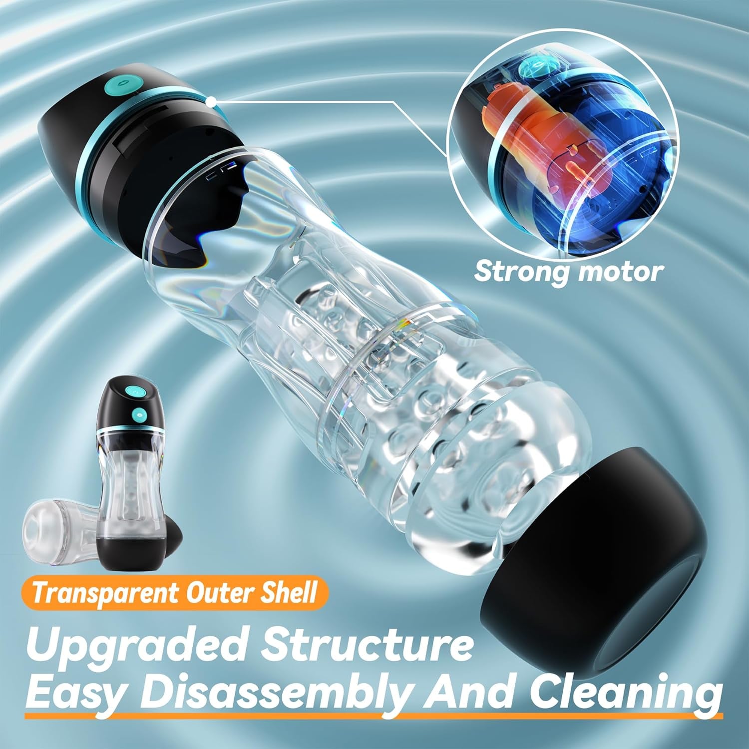 AI Interactive Sucking Male Masturbators - 7 Vibration & Suction Hands Free Pocket Pussy Male Stroker with 3D Realistic Textured, Blowjob Toy Penis Pump Adult Male Sex Toys for Men Sex Machine - SinfulX - 