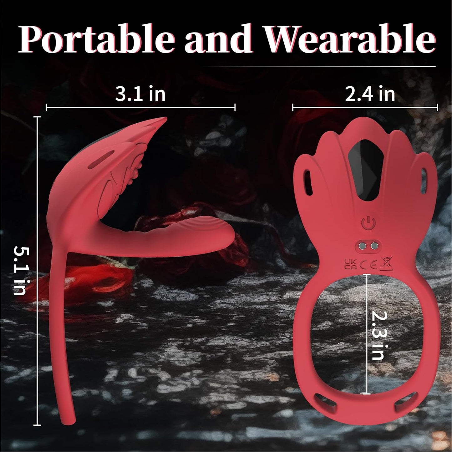 RougeFlex Wearable Cock Ring Clit Stimulator App 9 Modes - SinfulX - Personal Care > Sexual Wellness > Couples Cock Ring