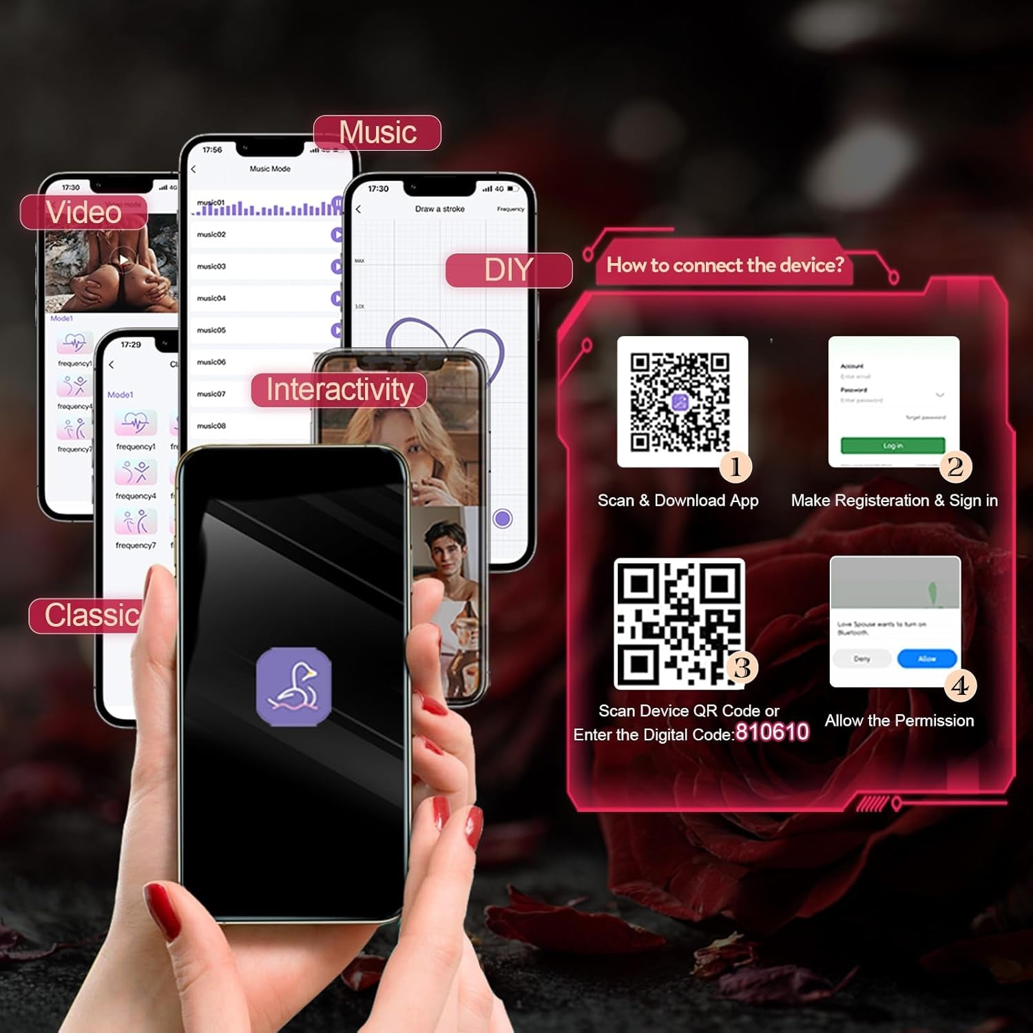 SilentBloom Wearable Clit Vibrator App Remote Quiet Waterproof - SinfulX - Personal Care > Sexual Wellness > Couples Cock Ring