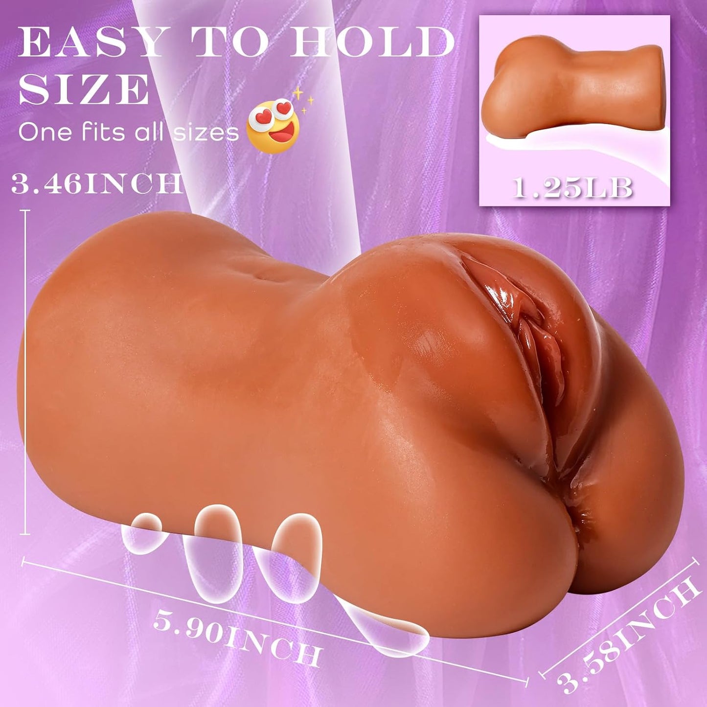 Brown Realistic Pocket Pussy Sex Toys for Men, Male Masturbator Sex Doll Stroker with 3D Deep Textured Vagina & Tight Anus Male Adult Sex Toys, Portable Fake Pussy Ass Toy for Man Masturbation Orgasm - SinfulX - 