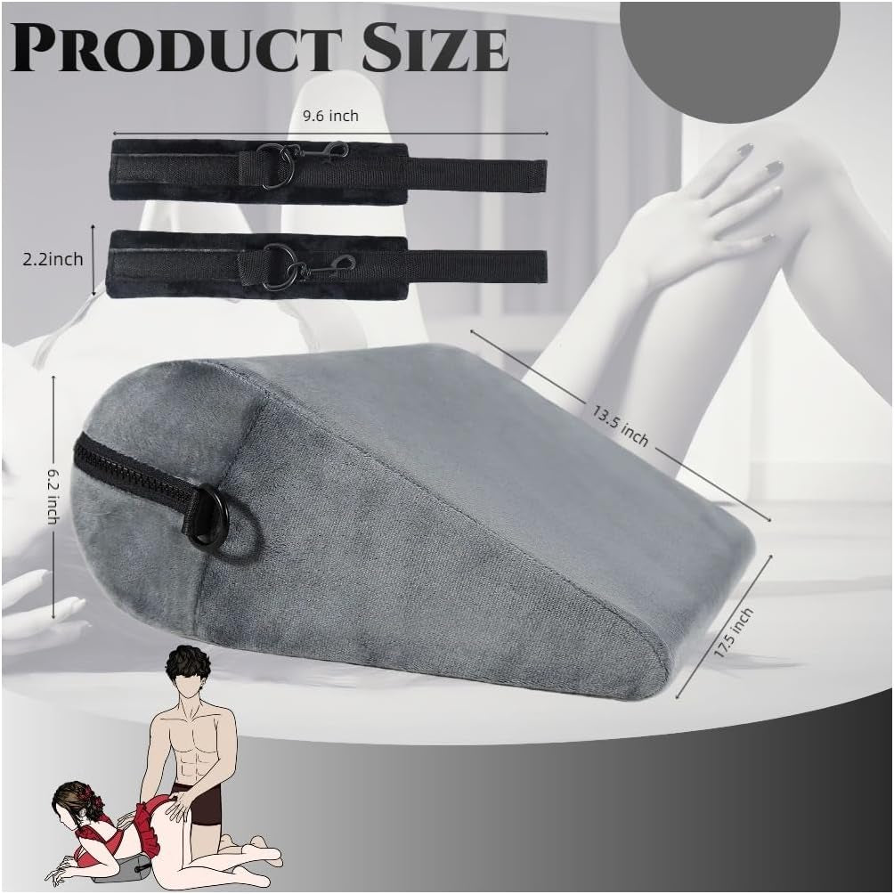 CoreBond Foam Positioning Wedge Pillow with Handcuffs Set - SinfulX - Personal Care > Sexual Wellness > Sex Pillow