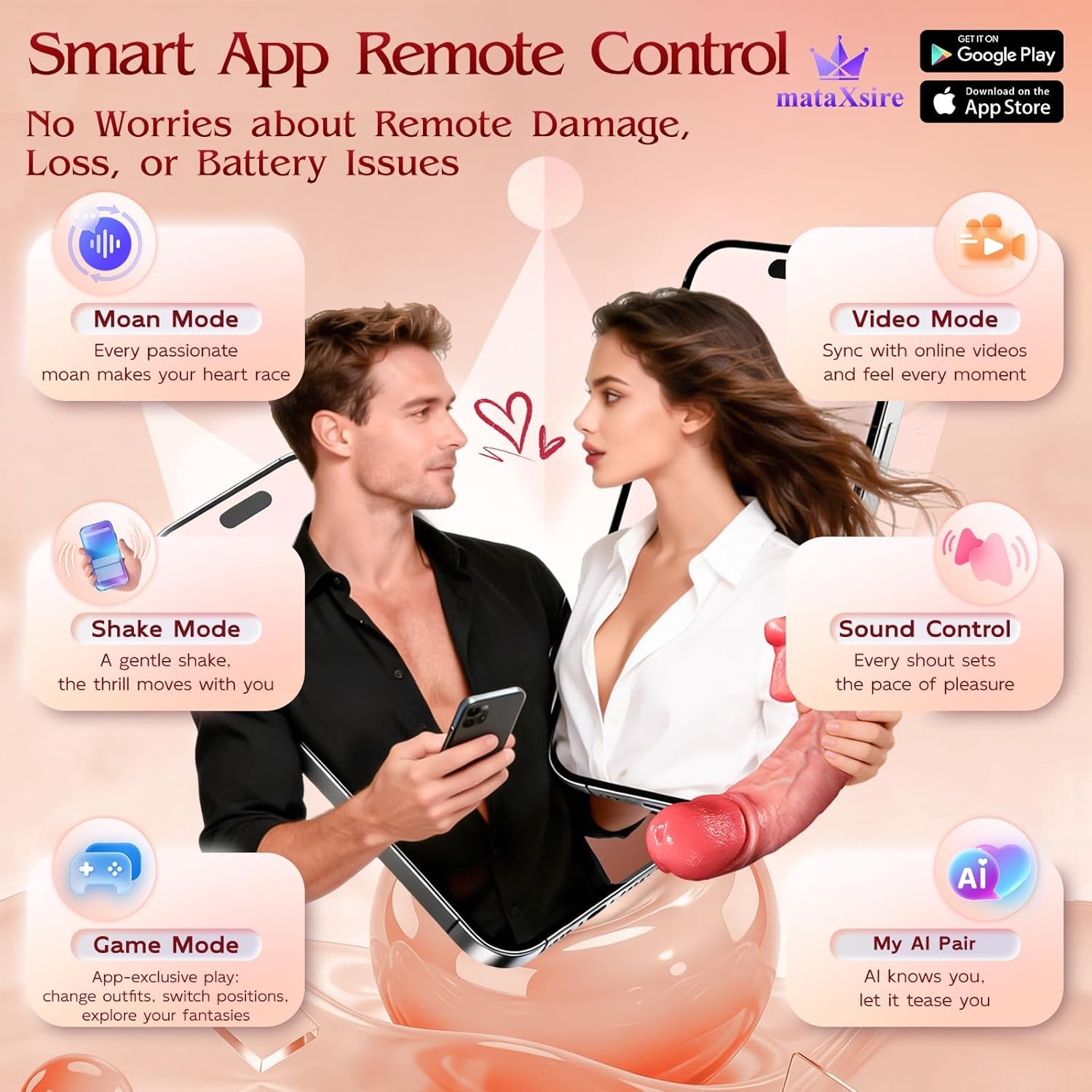 Thrusting Dildo G Spot Dildo Vibrator - 4IN1 AI Sync Realistic Sex Toy with 10 Tongue Licking & 10 Thrusting Vibrating Mode for Clit Anal, APP Remote Control Soft Penis Adult Toys for Women Couple - SinfulX - 