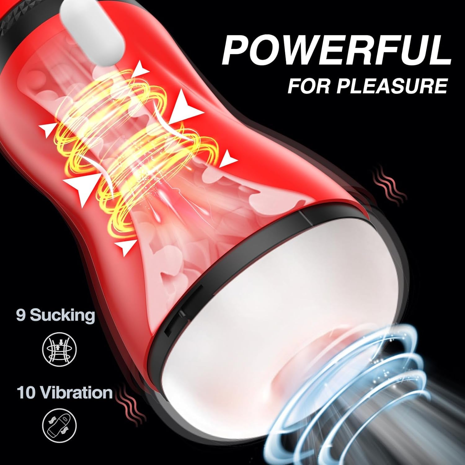 StormHeat Heating Male Masturbator 9 Suction 10 Vibration - SinfulX - Personal Care > Sexual Wellness > Male Suction Vibrator