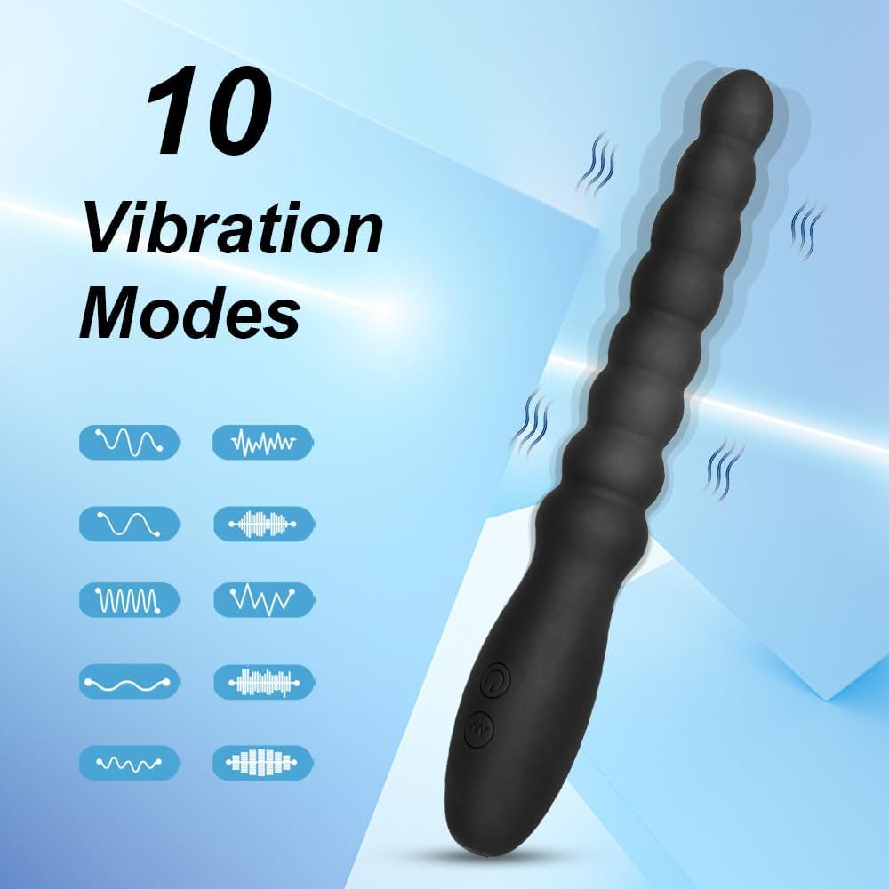 Vibrating Anal Beads Butt Plug Adult Sex Toys for Men Women Couples, Rechargeable Anal Plug Bullet Vibrator Waterproof G-Spot Stimulator Male Prostate Massager, Silicone Anal Dildo for Beginners