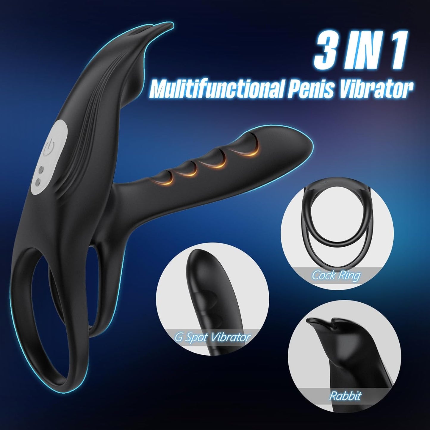 SyncDriveX Cock Ring Clit Stimulator Remote 10 Modes Waterproof - SinfulX - Personal Care > Sexual Wellness > Couples Cock Ring