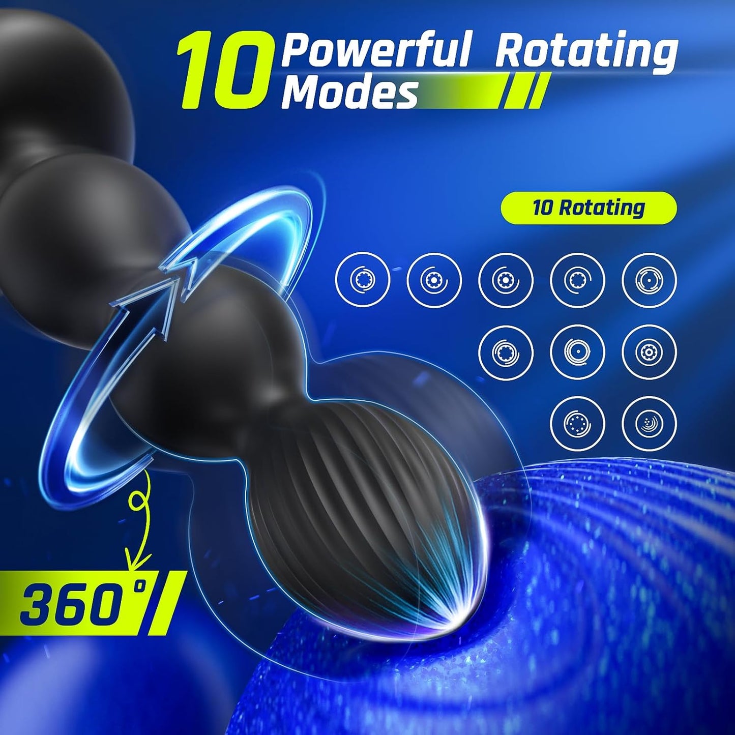 360° Rotation Adult Sex Toys for Men Prostate Massager - Swirl Surround Stimulate Prostate Point APP Remote Control, Adult Toys Anal Plug with 10 Vibrating, Anal Toys Vibrator Mens - SinfulX - 